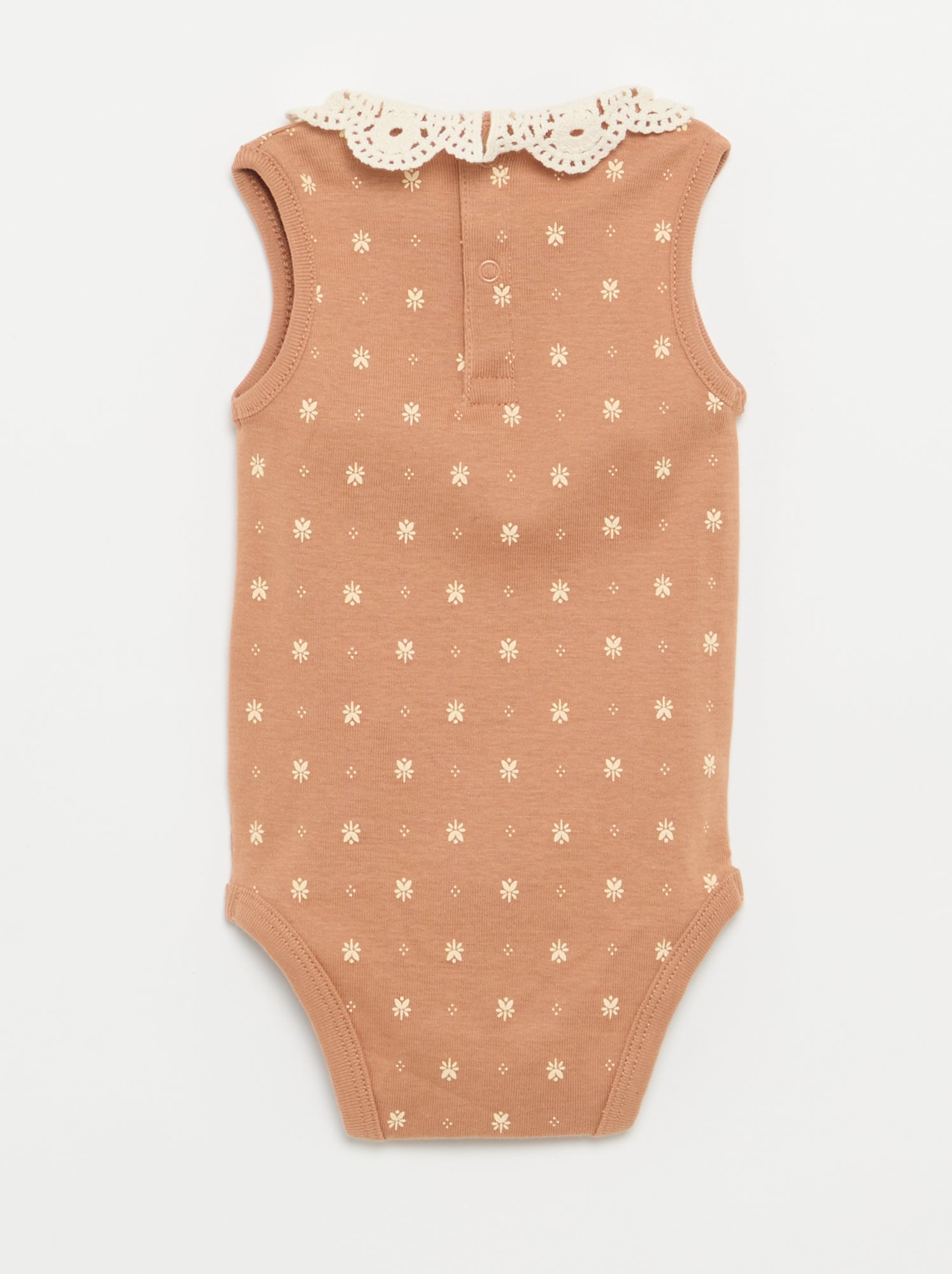 Lot de 3 bodies avec encolure rondes avec borderies - Beige (FWX63_2)