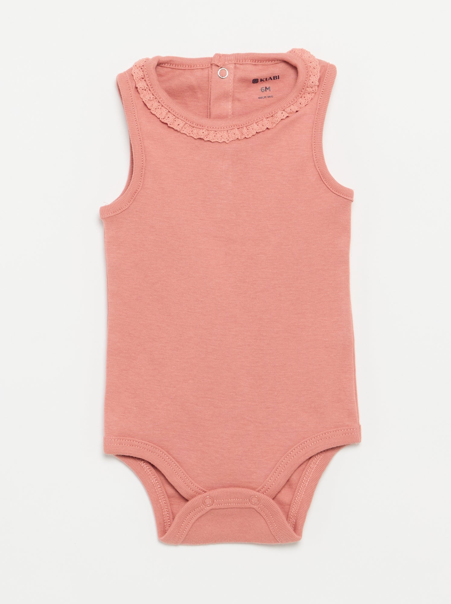 Lot de 3 bodies avec encolure rondes avec borderies - Blanc