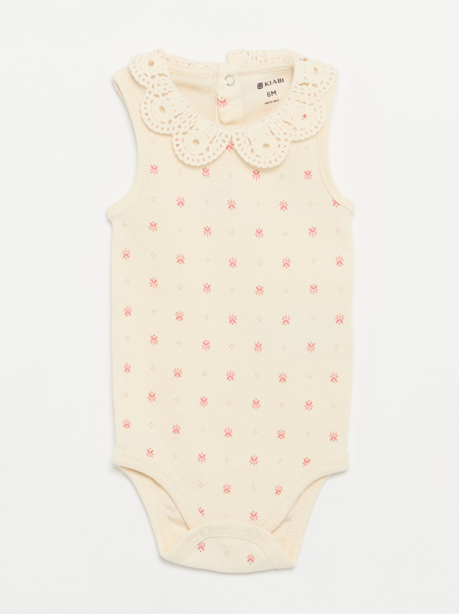 Lot de 3 bodies avec encolure rondes avec borderies - Blanc