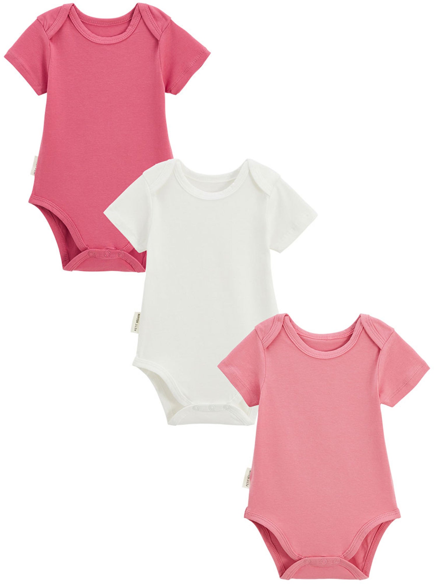 Lot de 3 bodies bébé manches courtes anaelle - Rose