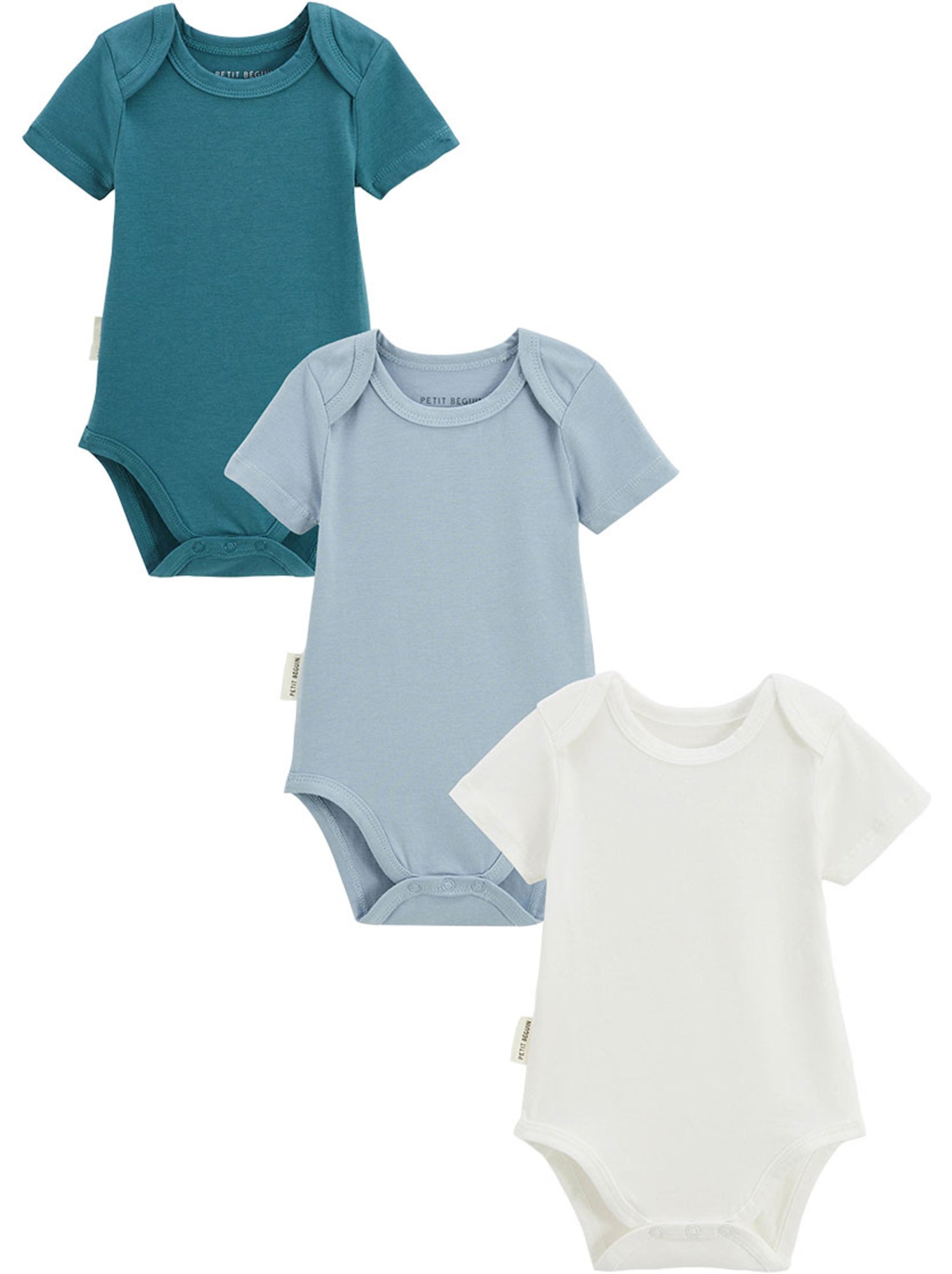 Lot de 3 bodies bébé manches courtes baroudeur - Bleu
