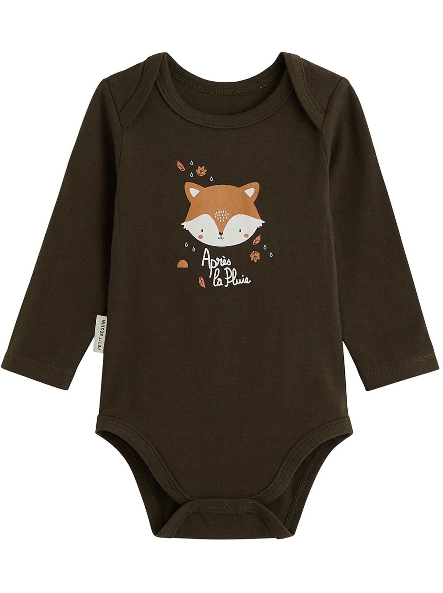 Lot de 3 bodies bébé manches longues ginkgo - Vert