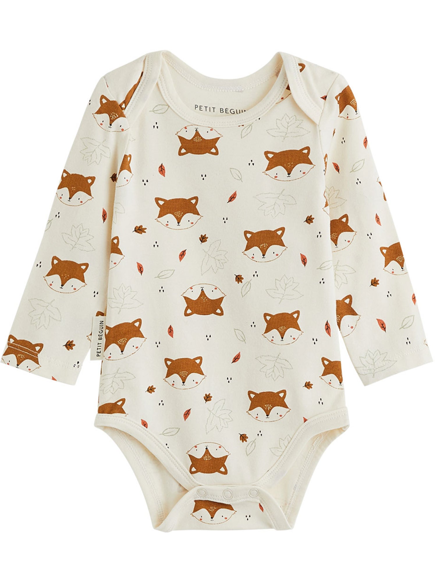 Lot de 3 bodies bébé manches longues ginkgo - Vert