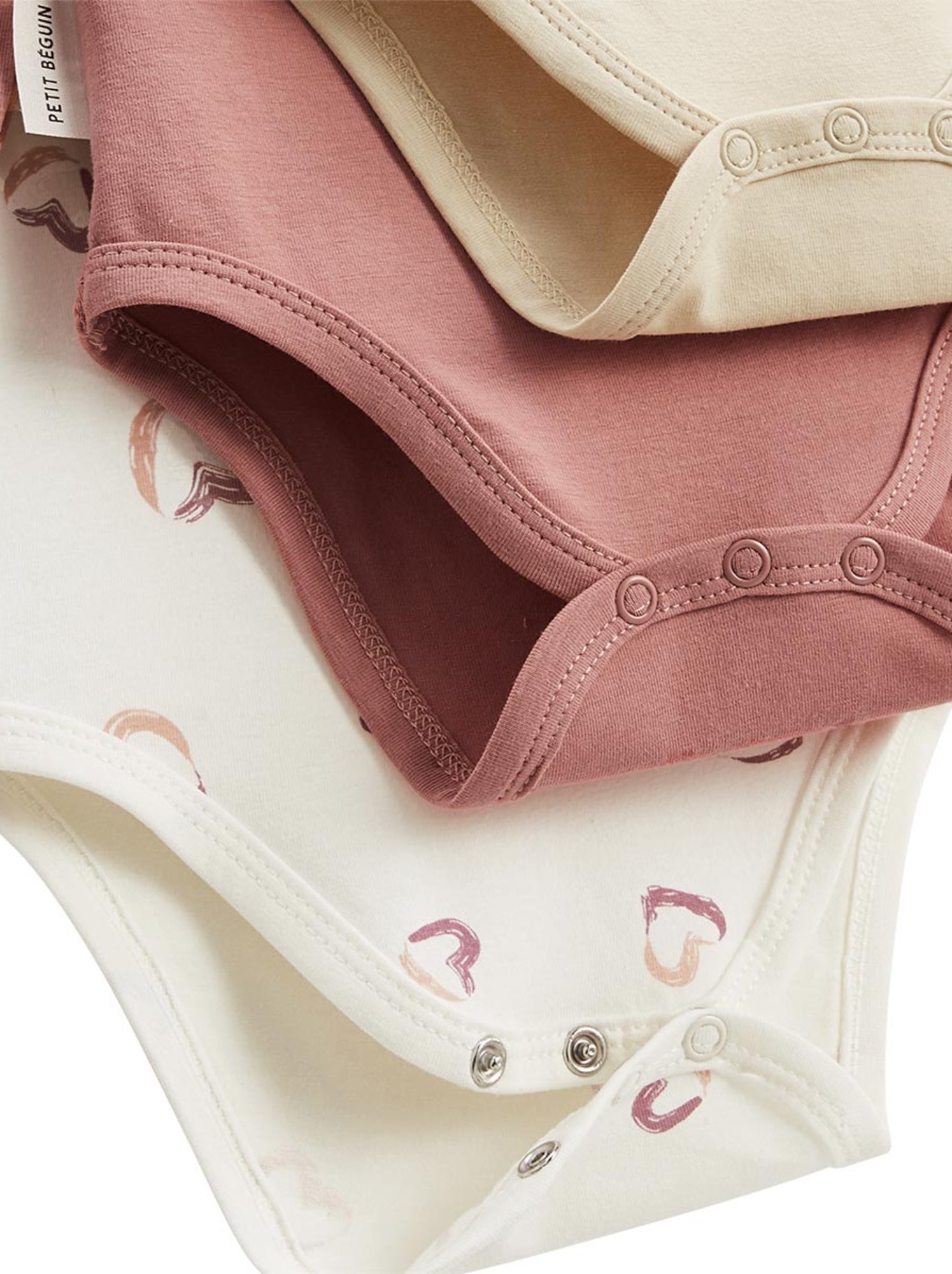 Lot de 3 bodies bébé manches longues maya - Rose