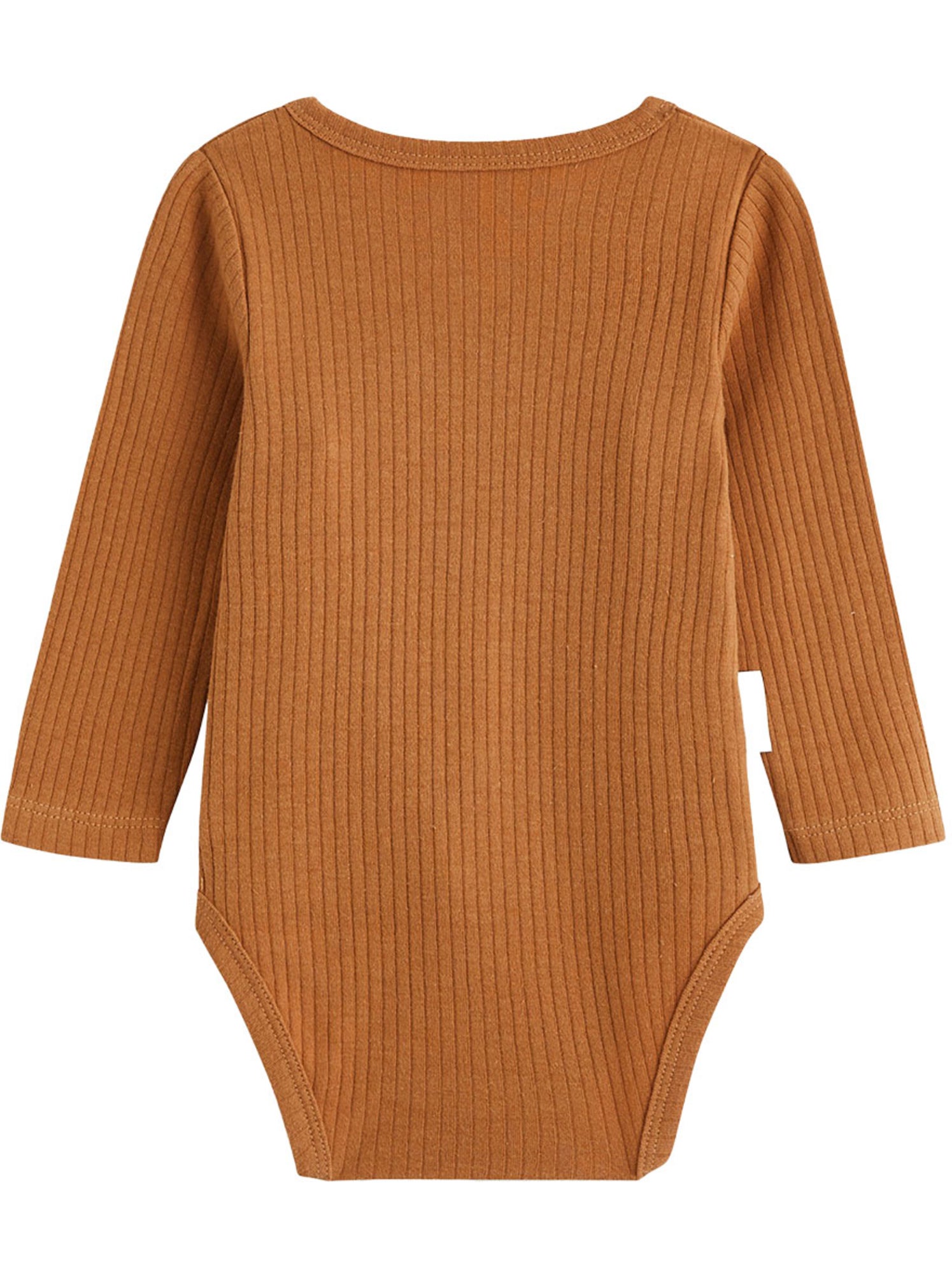 Lot de 3 bodies bébé manches longues ouverture croisée caramel - Marron