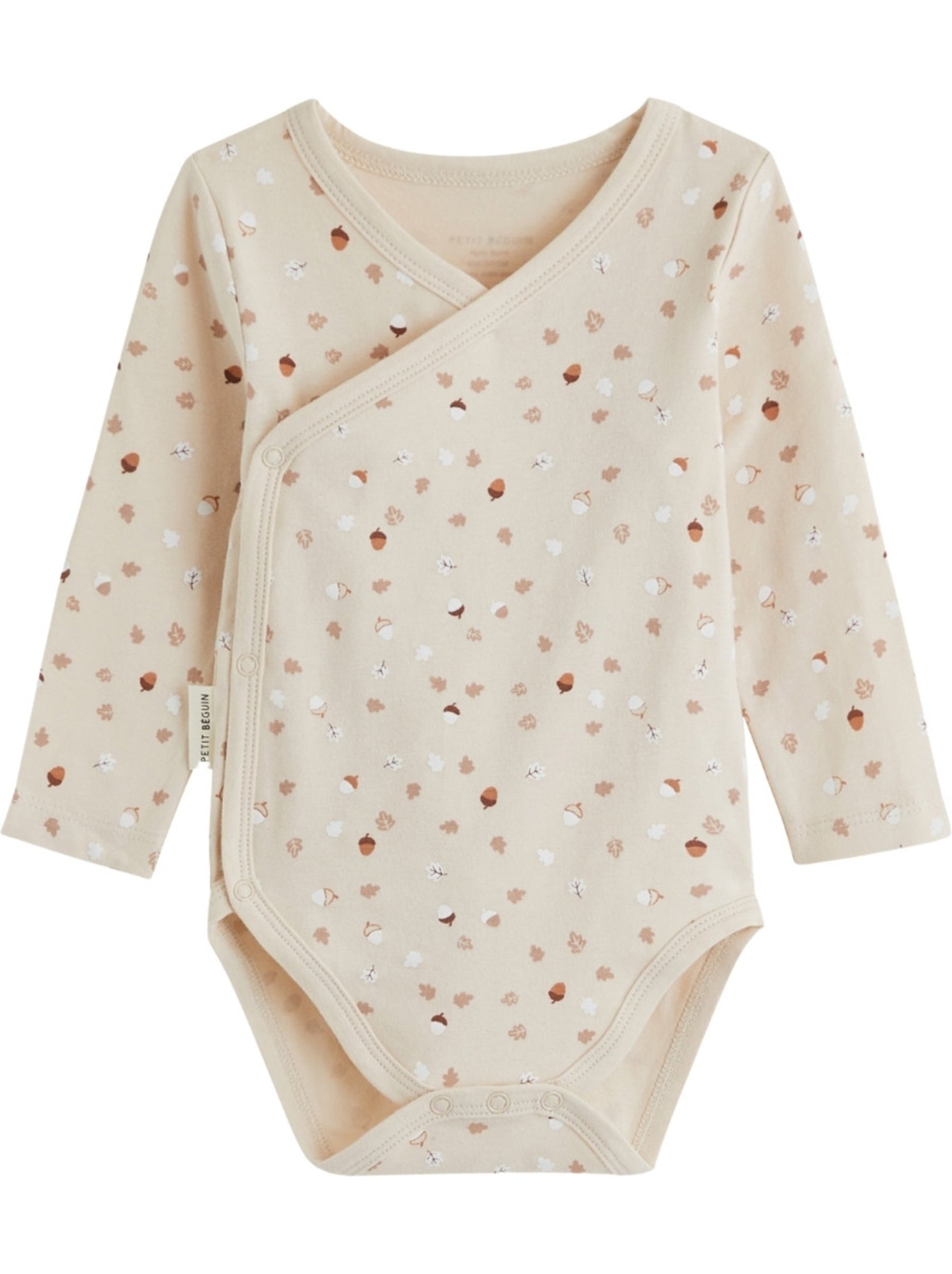 Lot de 3 bodies bébé manches longues ouverture croisée caramel - Marron