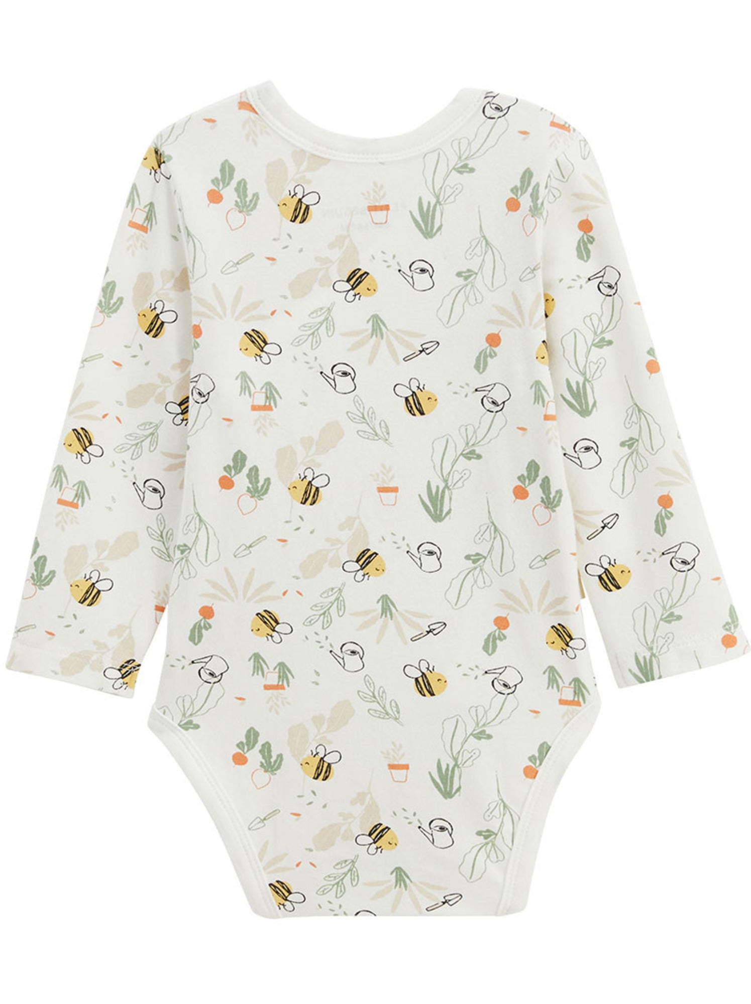 Lot de 3 bodies bébé manches longues ouverture croisée eden - Beige