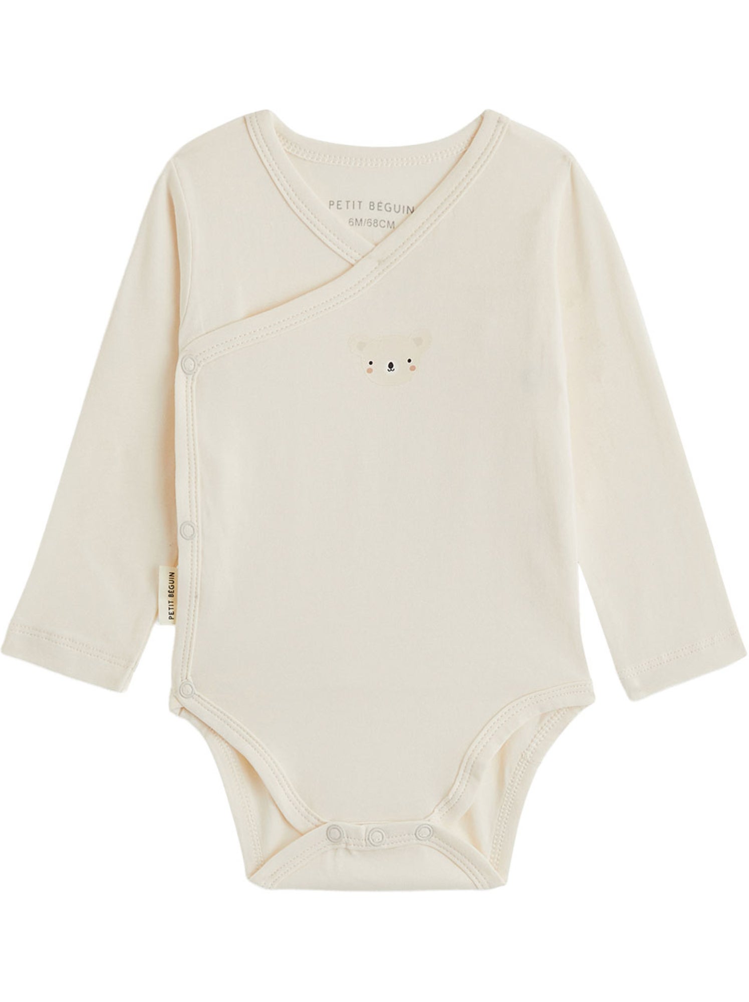 Lot de 3 bodies bébé manches longues ouverture croisée - Marron