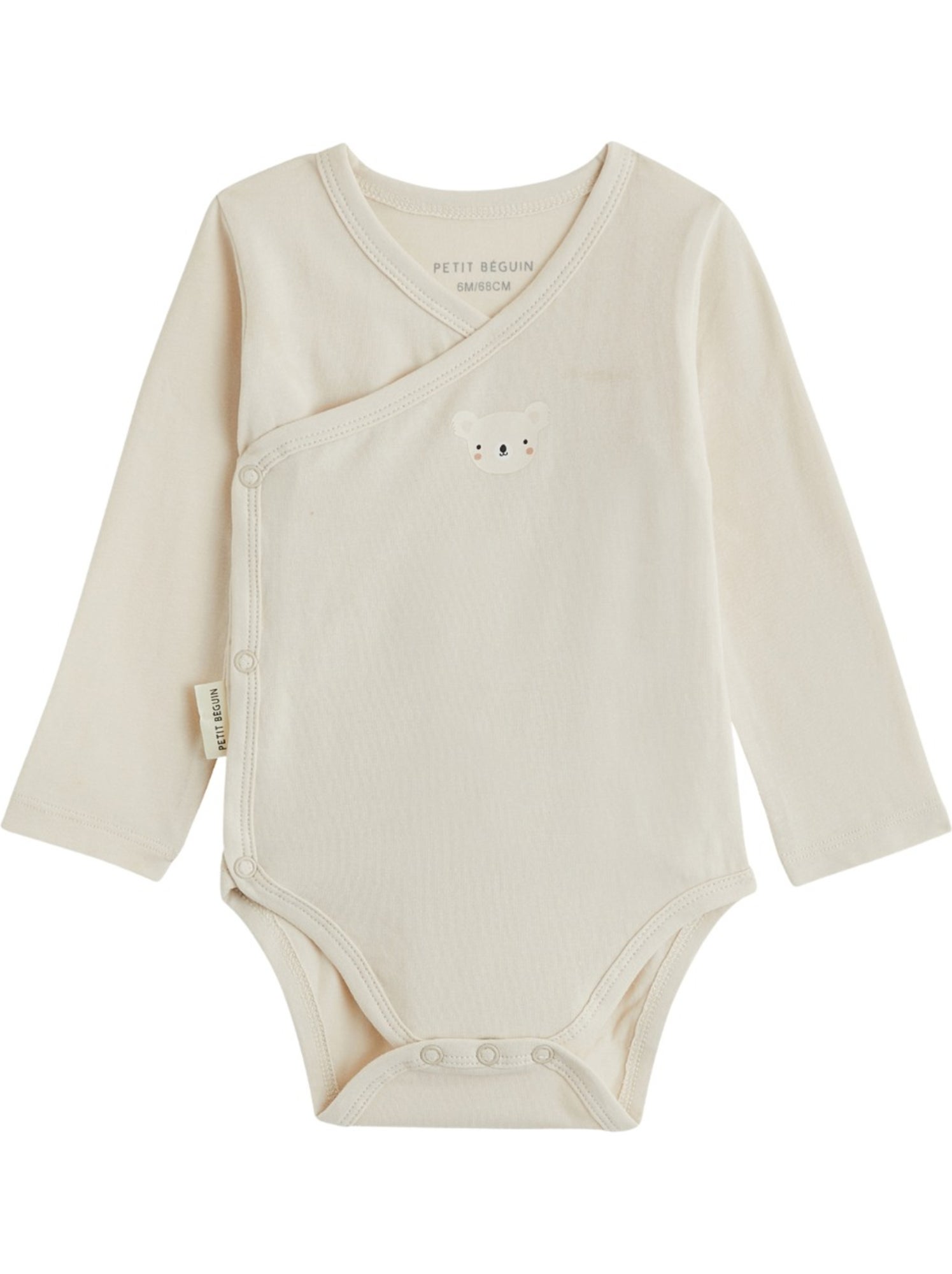 Lot de 3 bodies bébé manches longues ouverture croisée - Marron