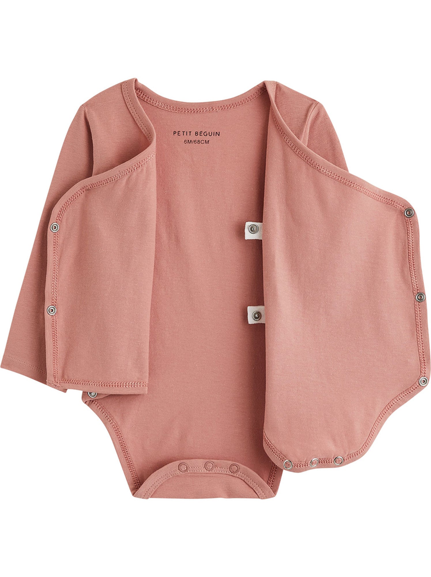 Lot de 3 bodies bébé manches longues ouverture croisée - Rose