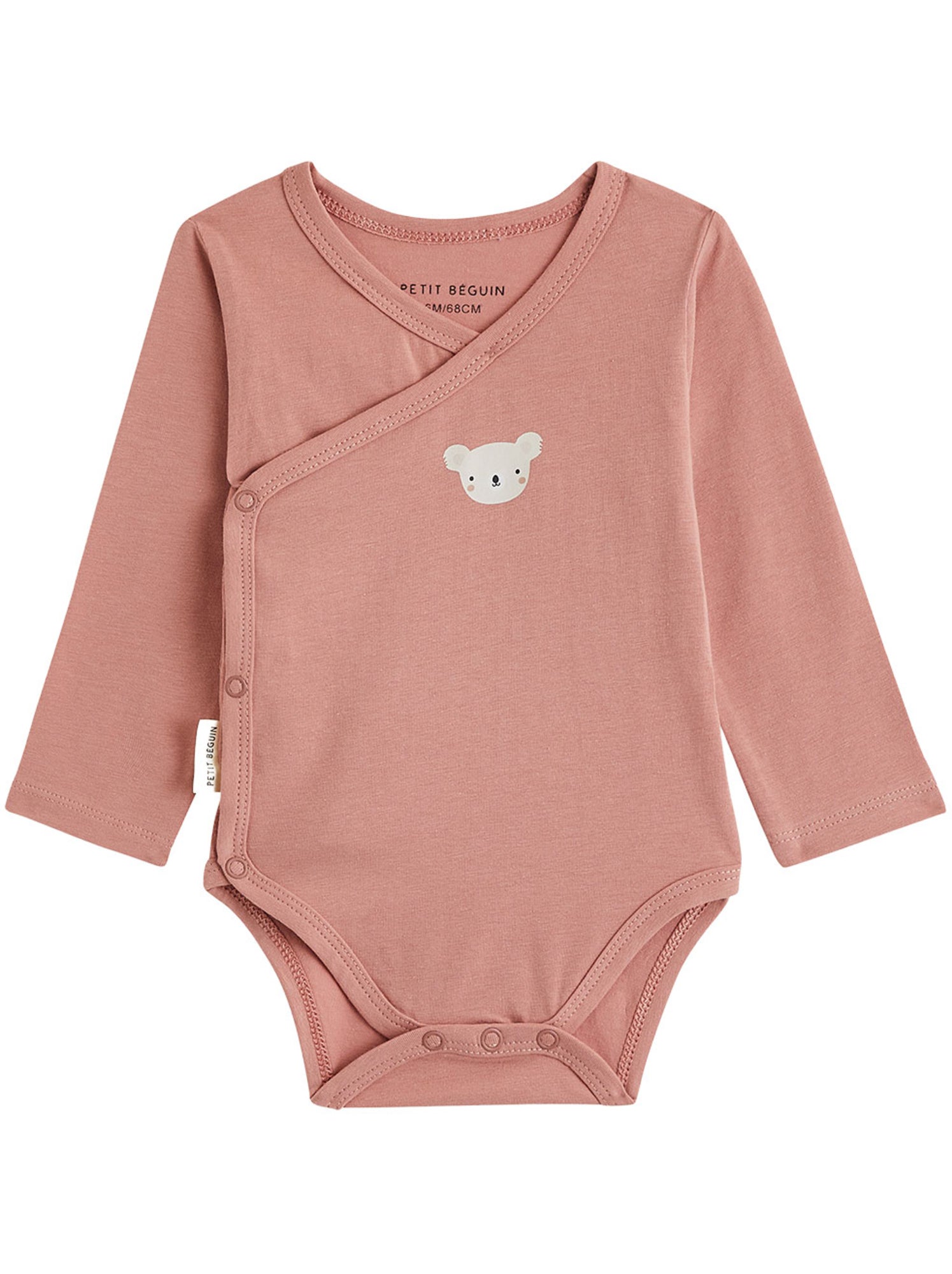 Lot de 3 bodies bébé manches longues ouverture croisée - Rose