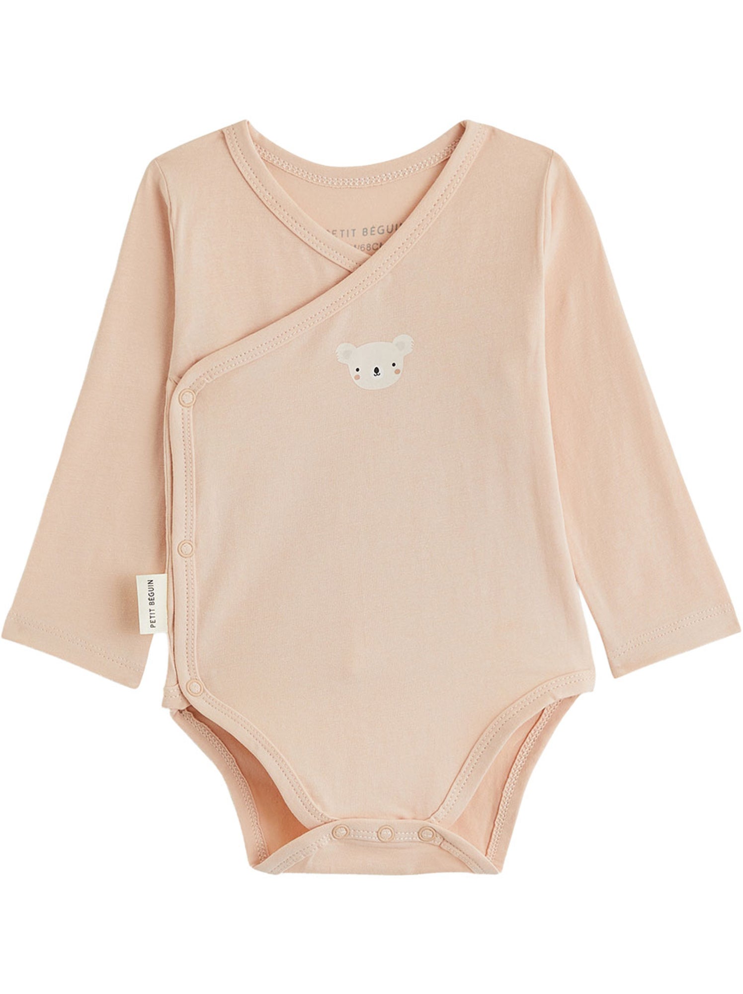Lot de 3 bodies bébé manches longues ouverture croisée - Rose