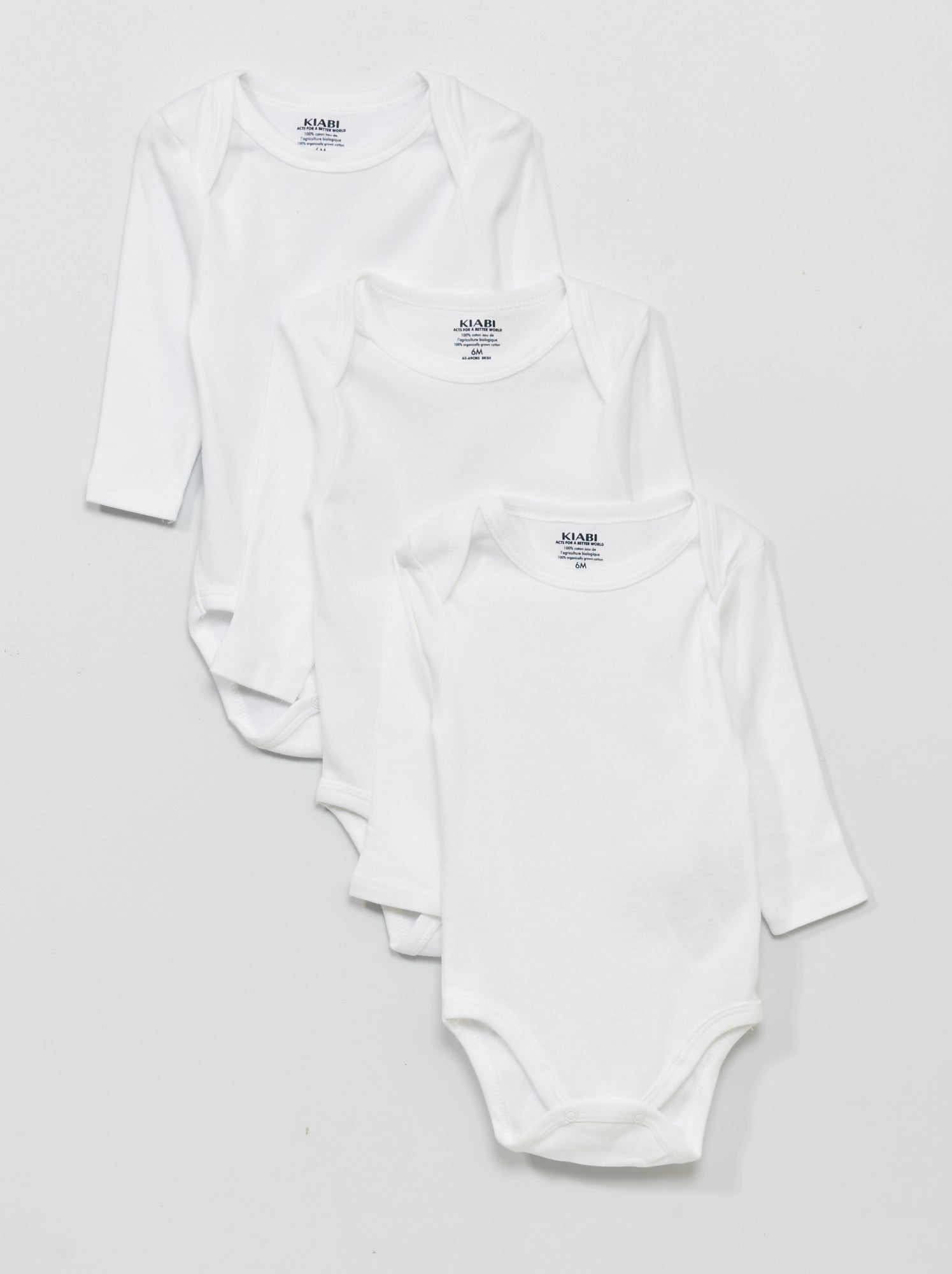 Lot de 3 bodies en jersey - Blanc
