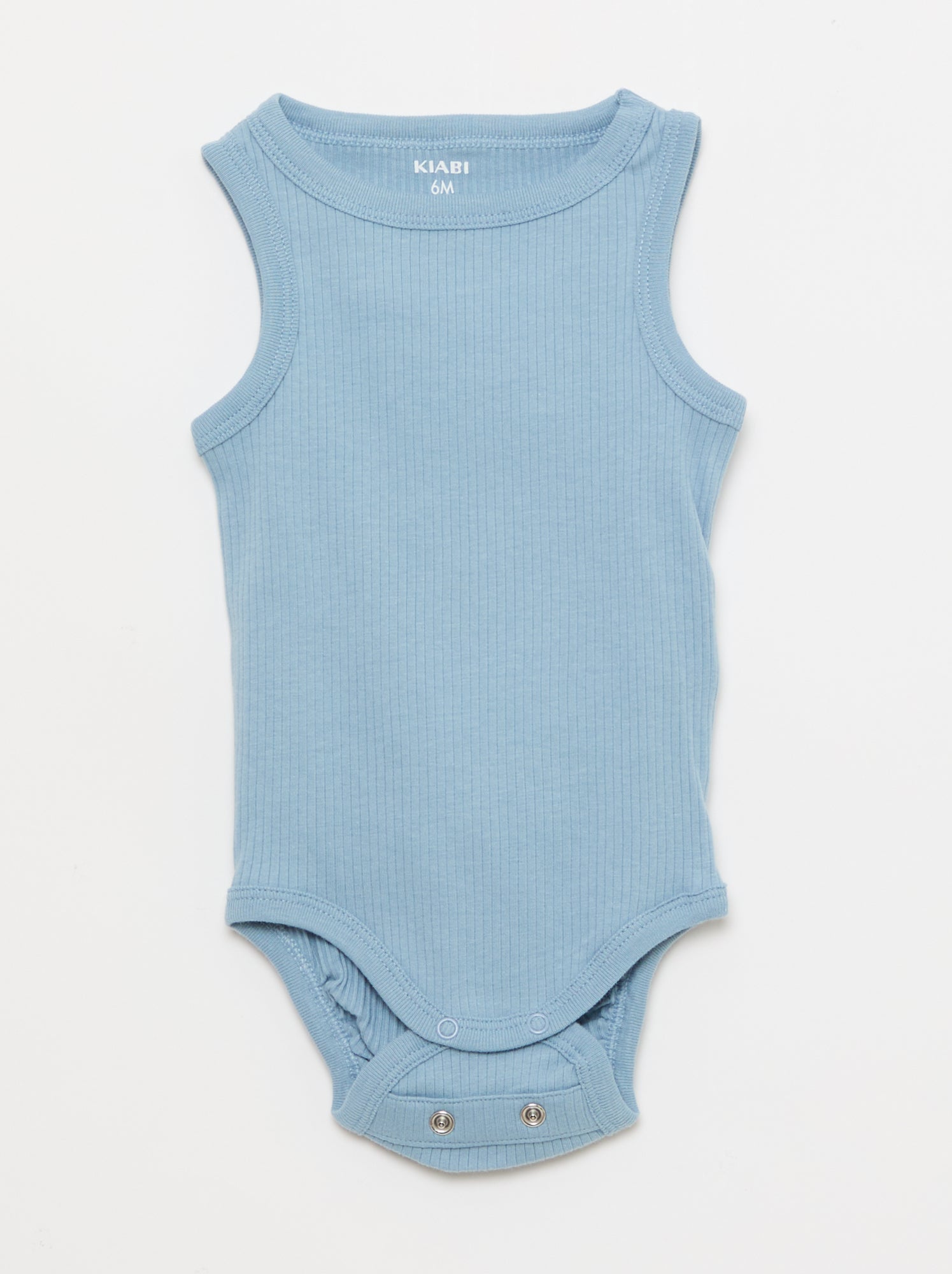 Lot de 3 bodies évolutifs à bretelles unis - Bleu
