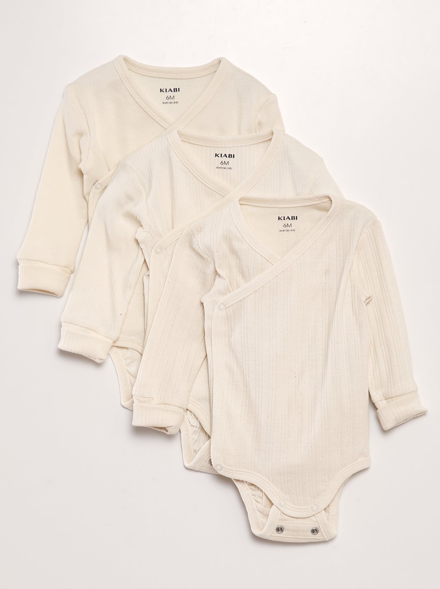 Lot de 3 bodies évolutifs - Beige