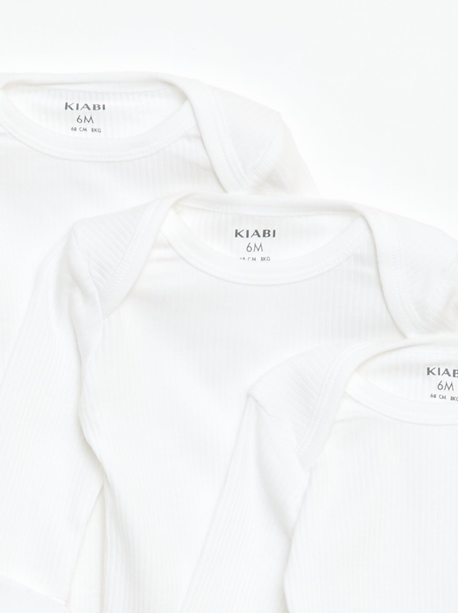 Lot de 3 bodies évolutifs col US et manches longues - Blanc