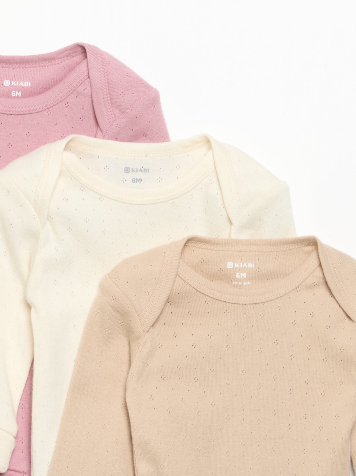 Lot de 3 bodies évolutifs col US et manches longues - Rose (DNI24_6)