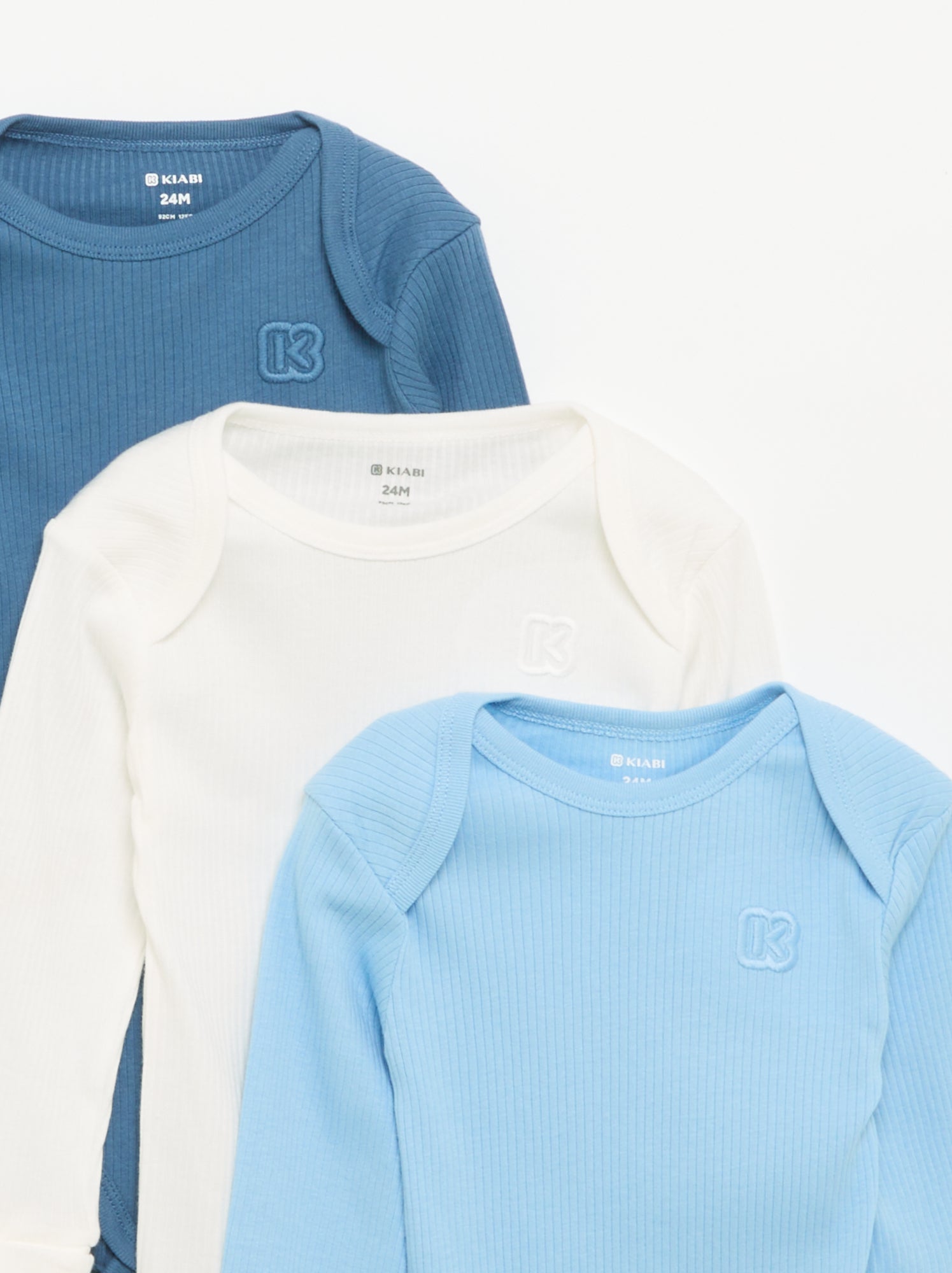 Lot de 3 bodies évolutifs - Kiabi - Bleu