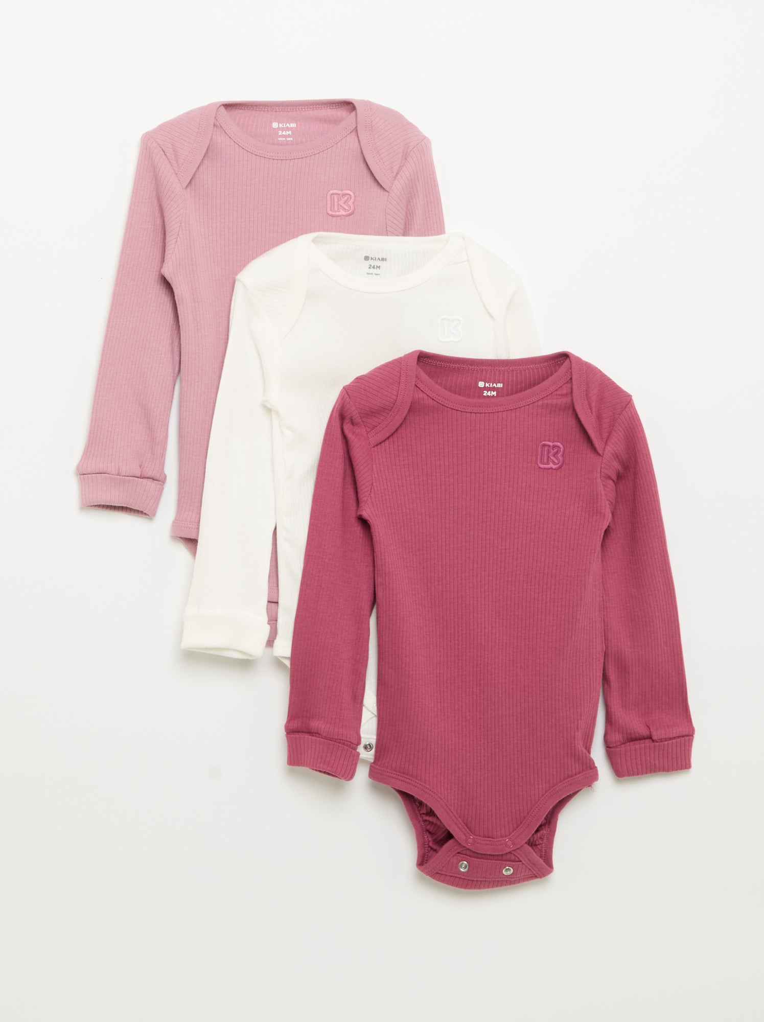Lot de 3 bodies évolutifs - Kiabi - Rose