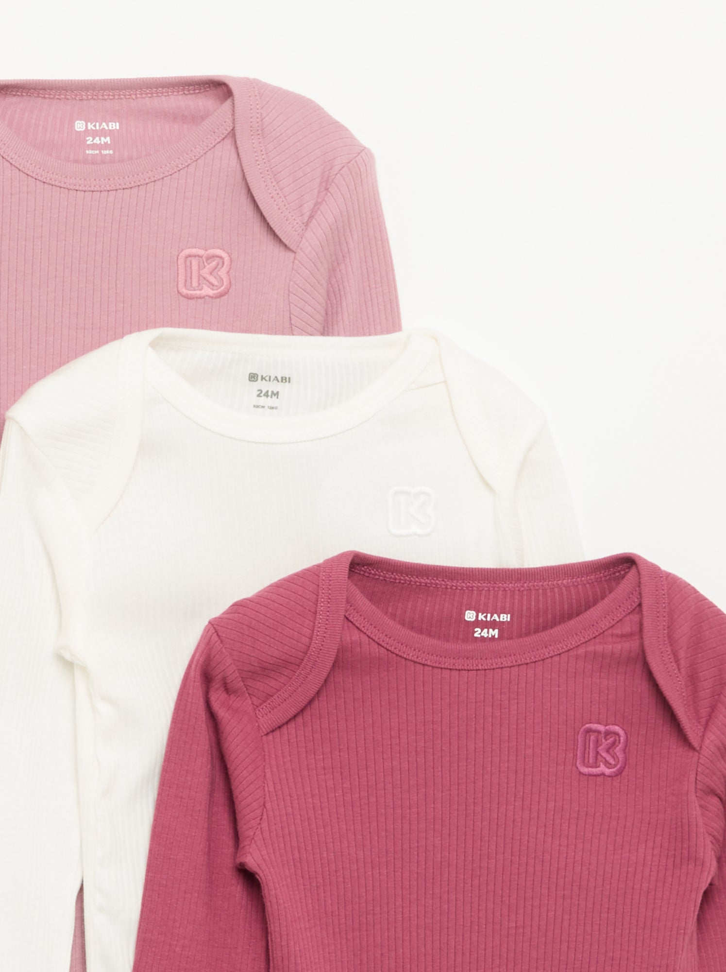 Lot de 3 bodies évolutifs - Kiabi - Rose