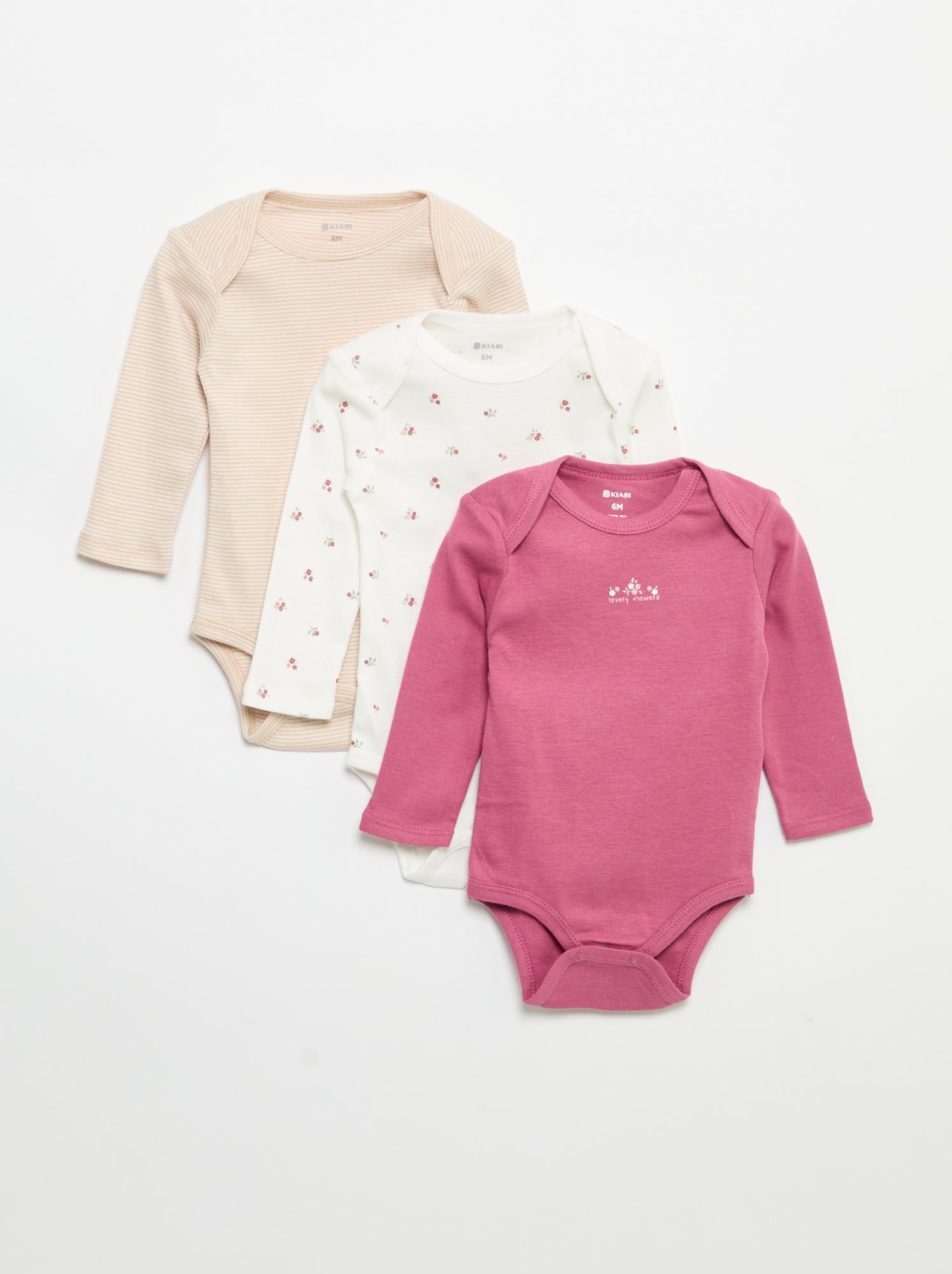 Lot de 3 bodies manches longues - Blanc (YE794_32)