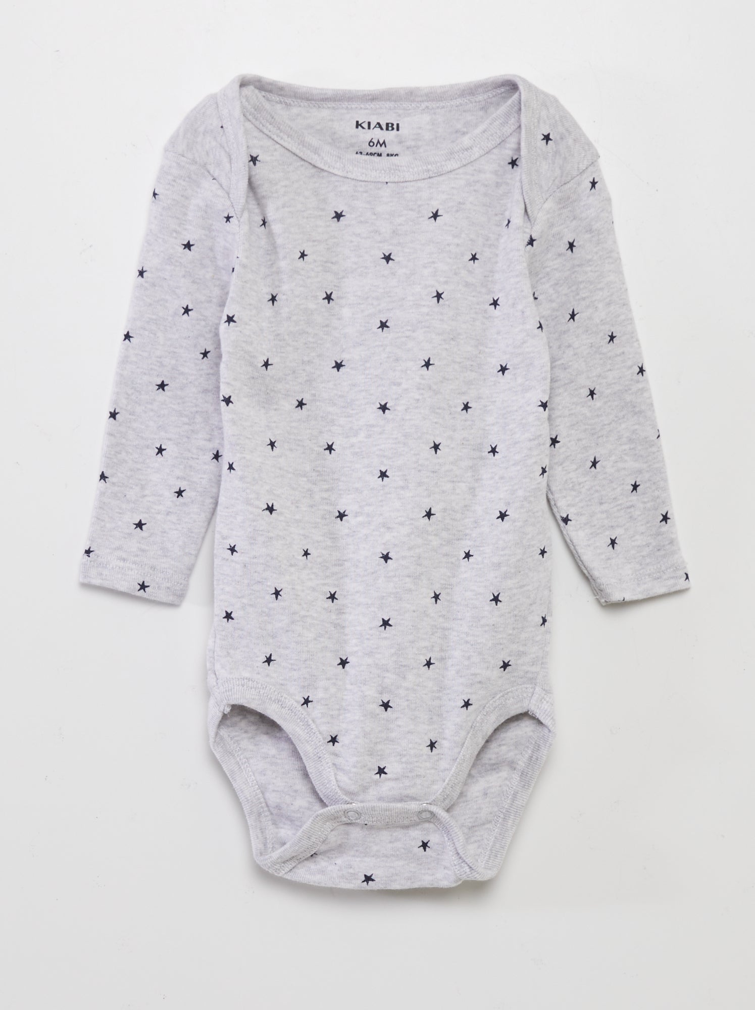 Lot de 3 bodies manches longues - Gris/blanc/bleu marine