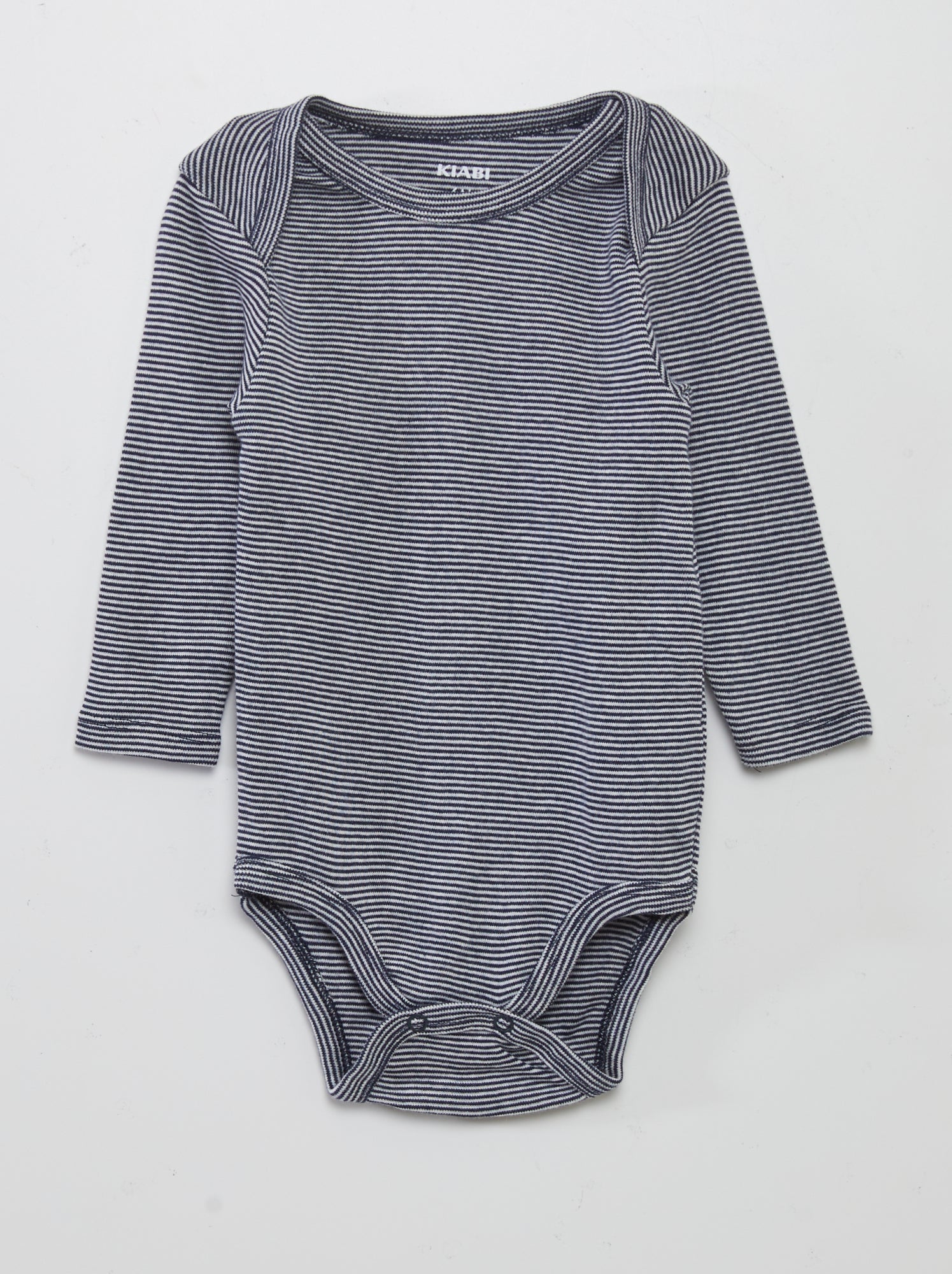 Lot de 3 bodies manches longues - Gris/blanc/bleu marine