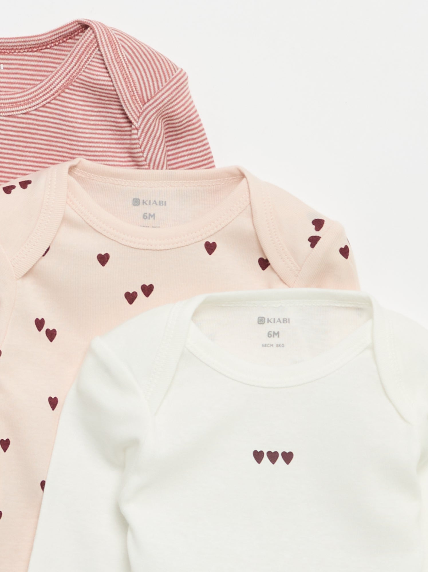 Lot de 3 bodies manches longues - Rose