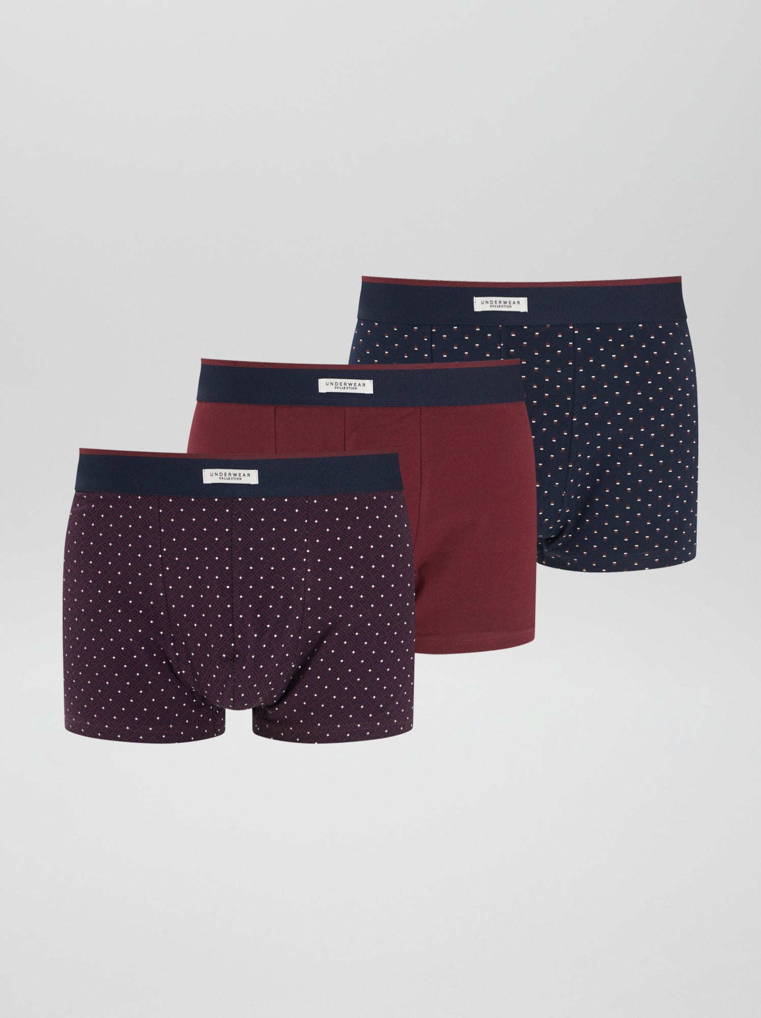 Lot de 3 boxers - Bordeaux