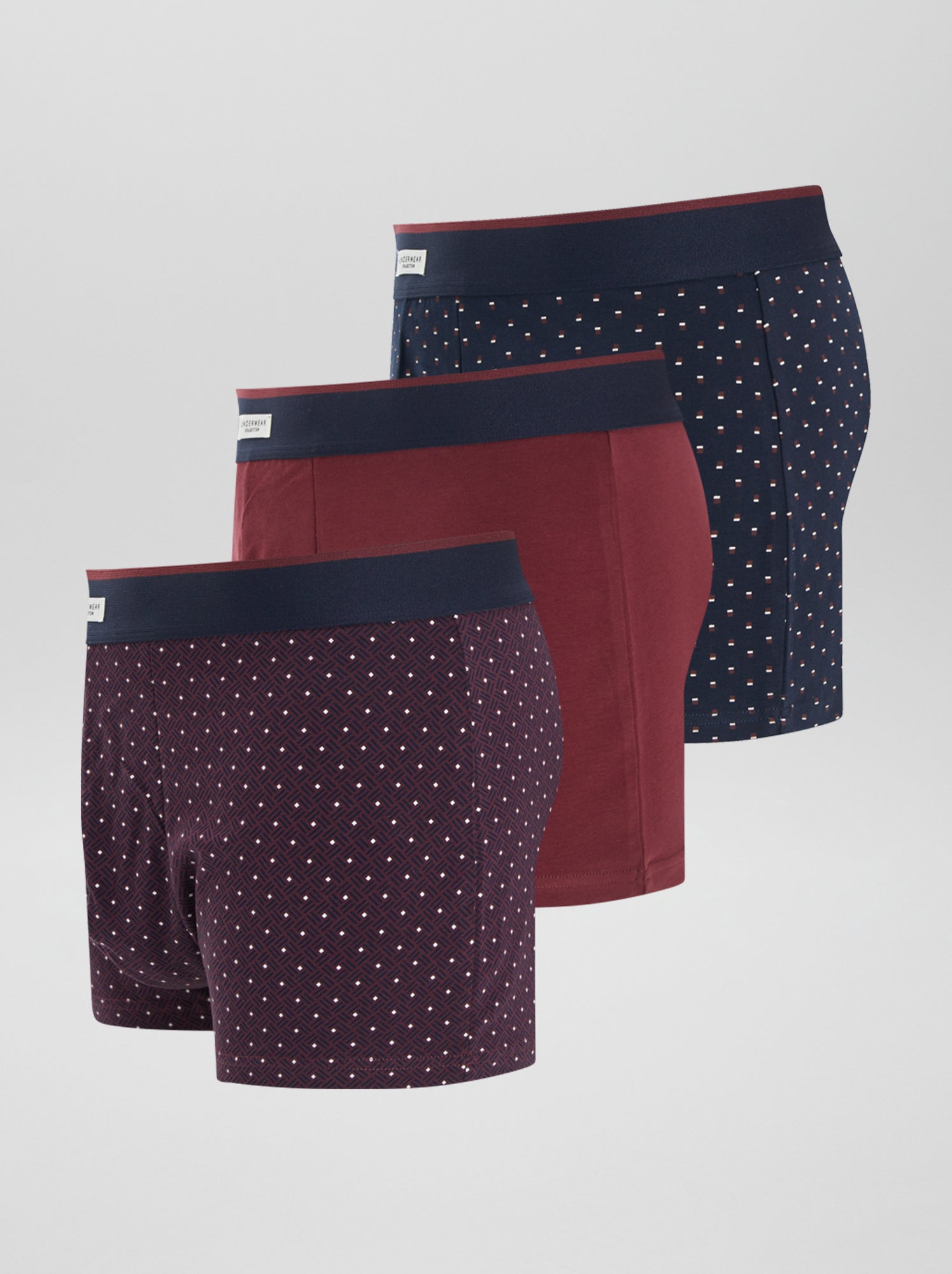 Lot de 3 boxers - Bordeaux