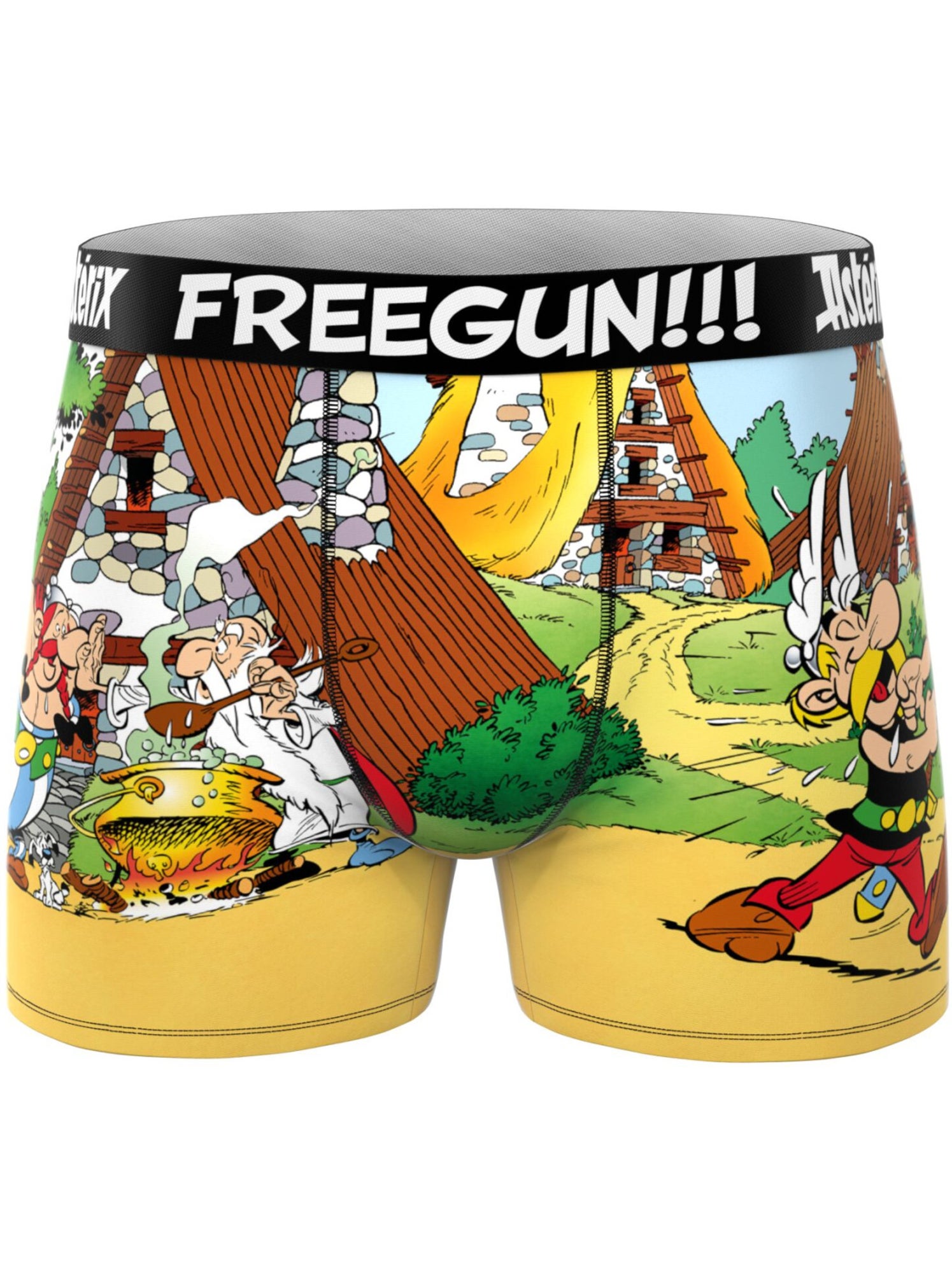 Lot de 3 boxers garçon asterix freegun - Jaune