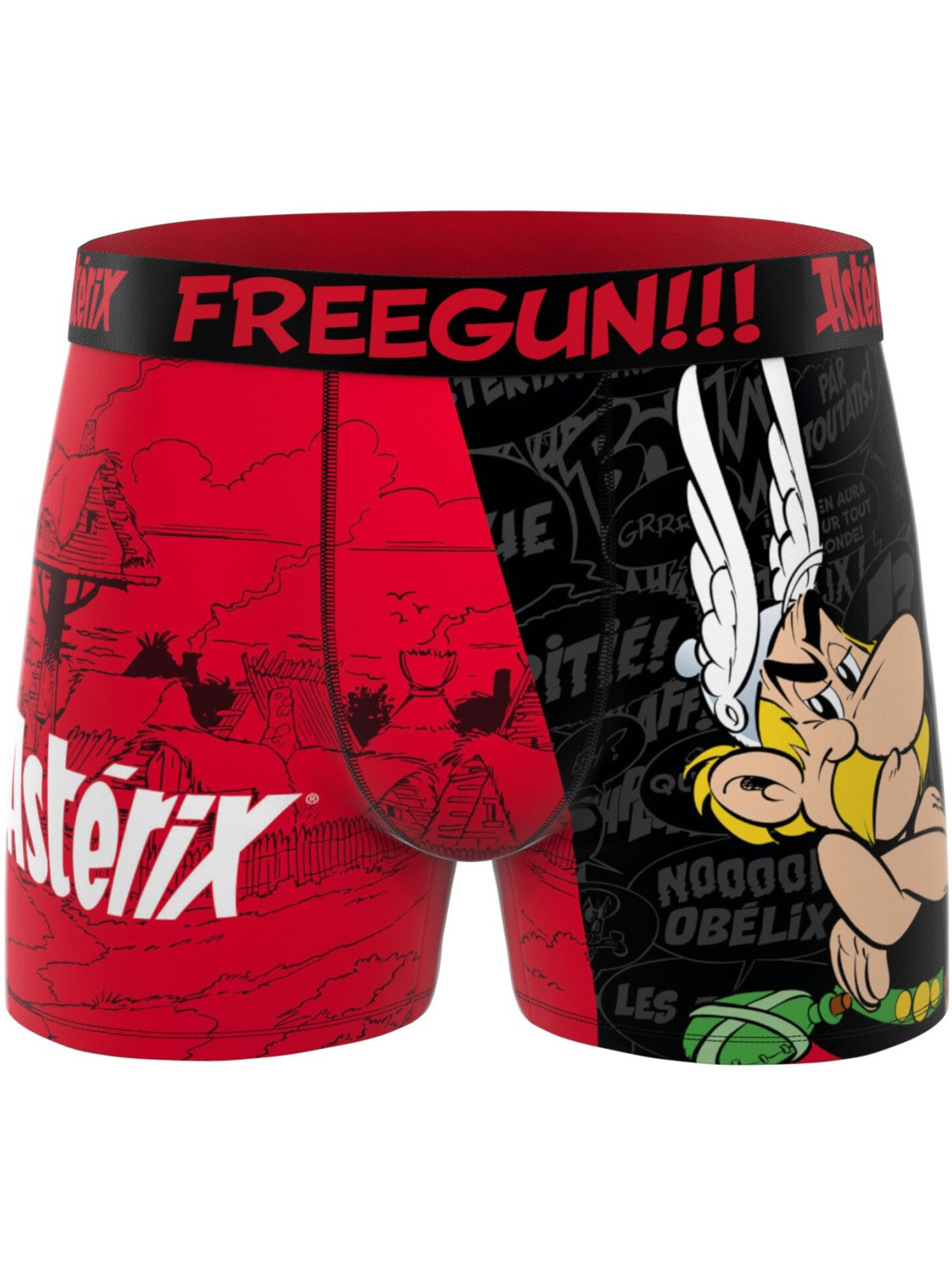 Lot de 3 boxers garçon asterix freegun - Jaune