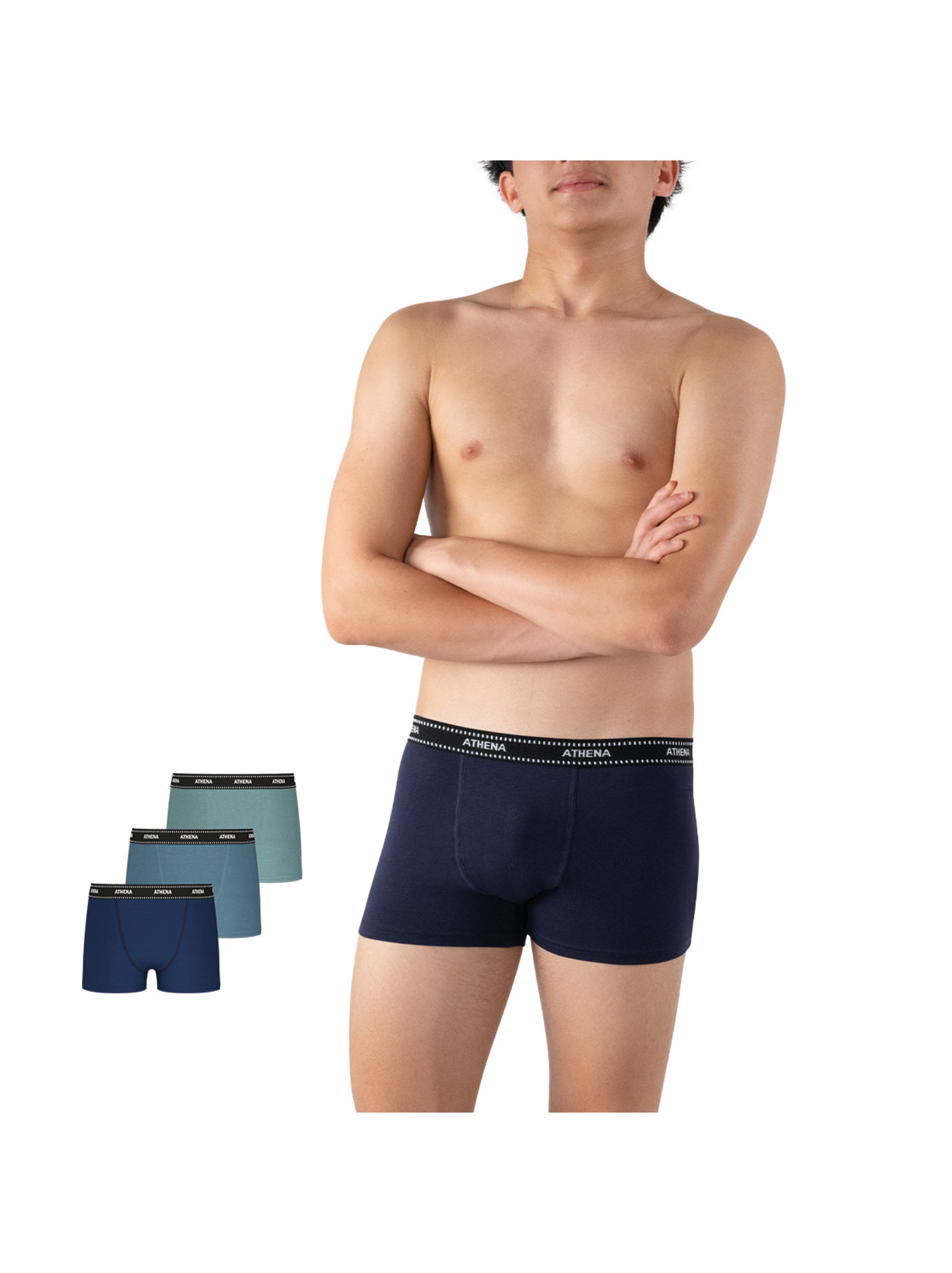 Lot de 3 boxers garçon my petit prix athena - Bleu Vert