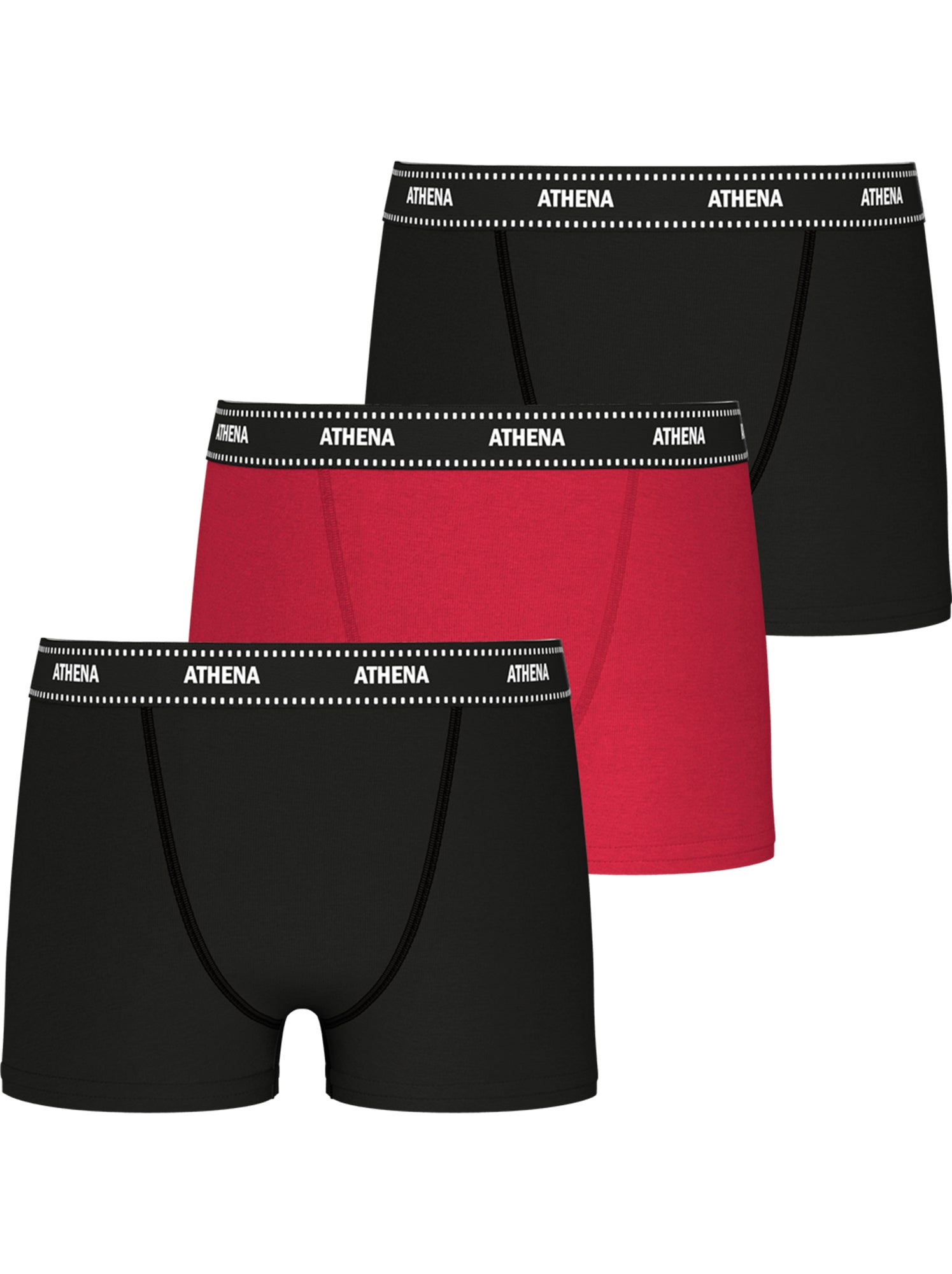 Lot de 3 boxers garçon my petit prix athena - Noir Rouge