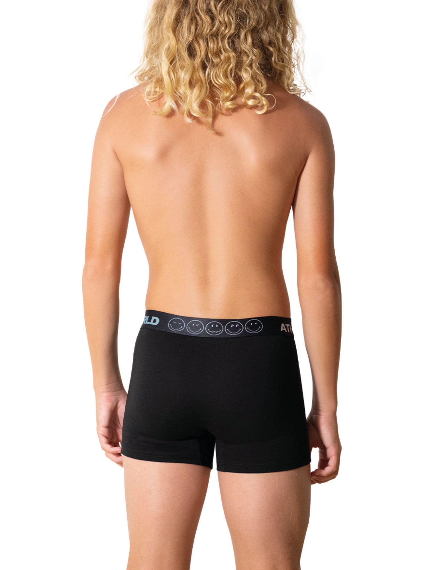 Lot de 3 boxers garçon smileyworld® i athena - Bleu Noir Blanc
