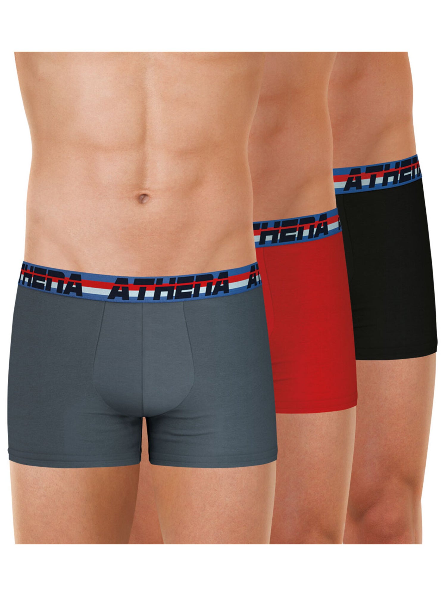 Lot de 3 boxers homme 720 stretch coton athena - Multicolore