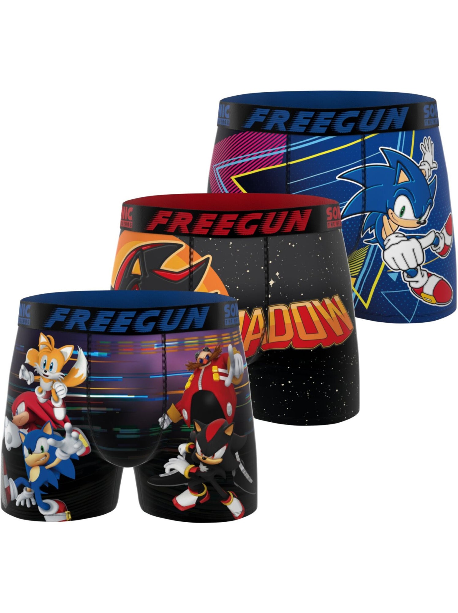 Lot de 3 boxers junior sonic freegun - Bleu