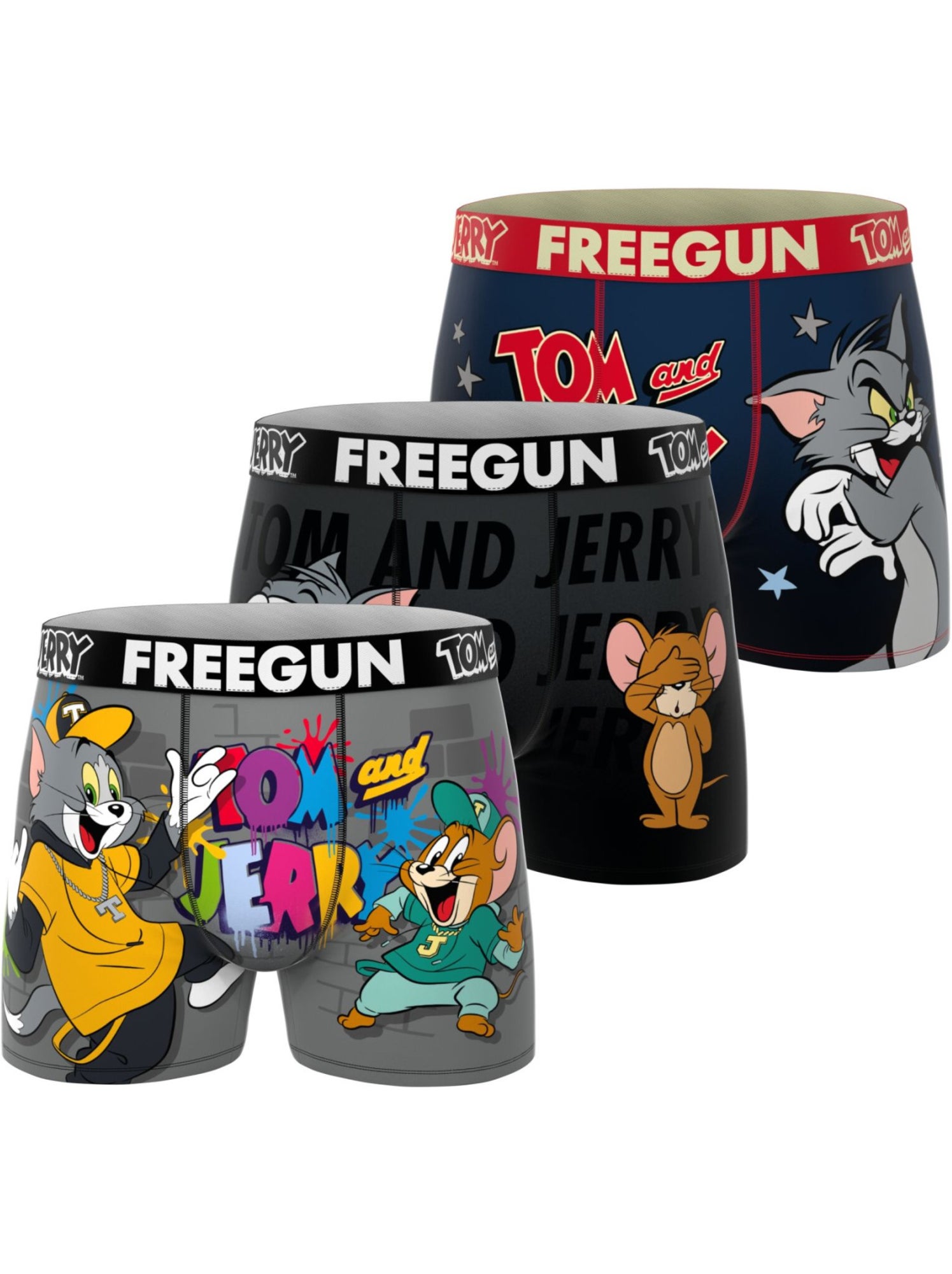 Lot de 3 boxers junior tom and jerry freegun - Noir
