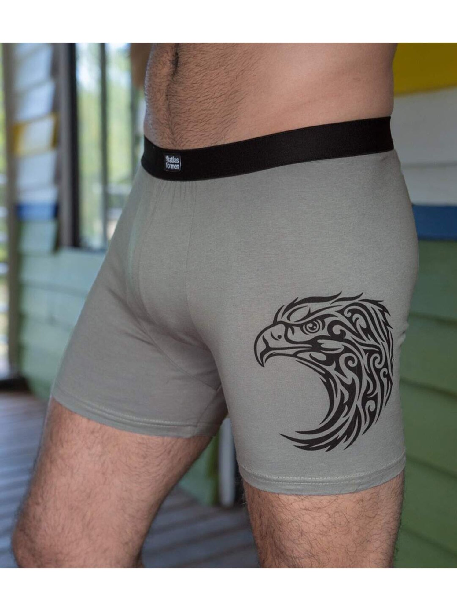 Lot de 3 Boxers Stretch Confort  - ATLAS FOR MEN - Gris Vert