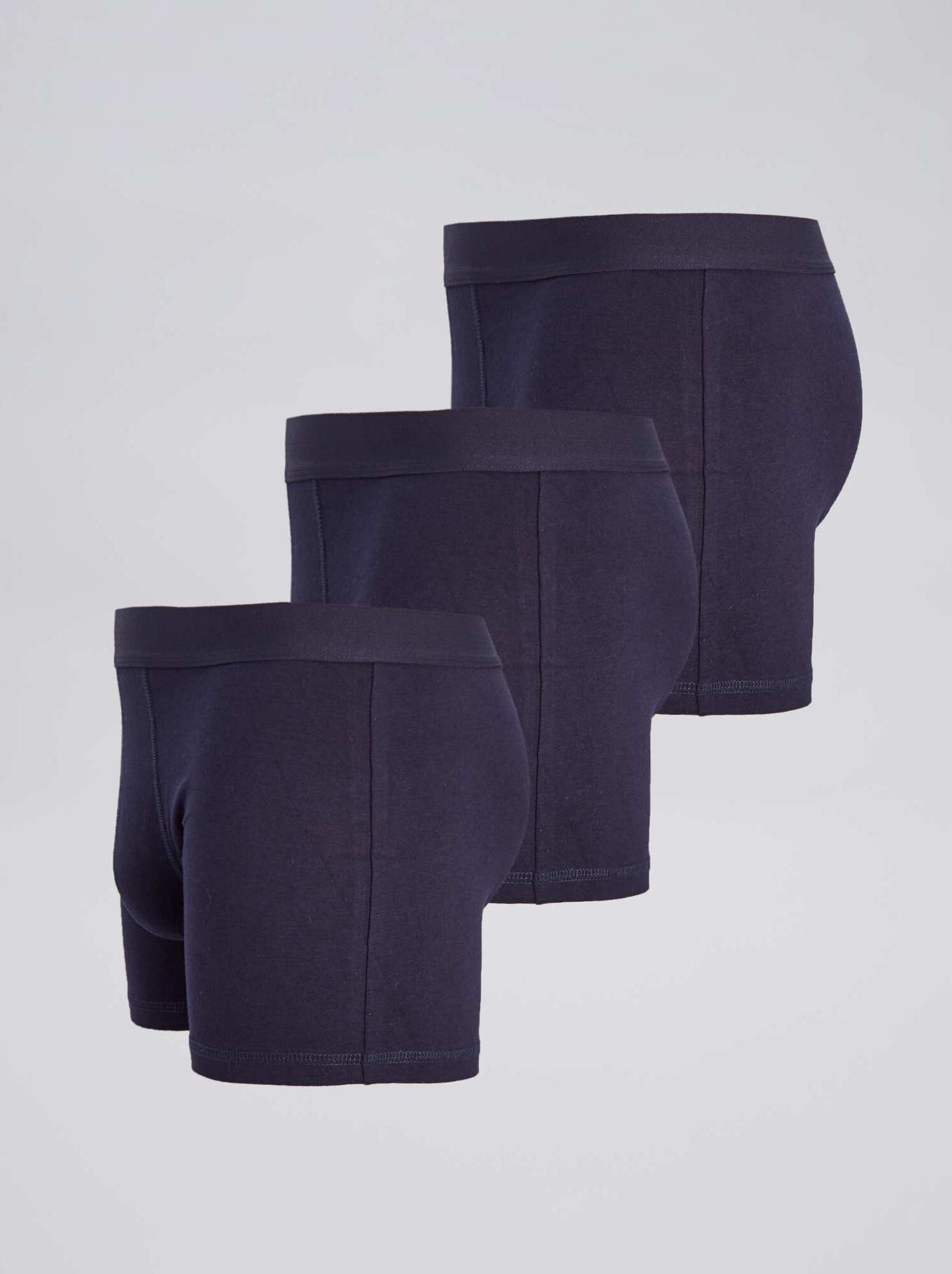Lot de 3 boxers unis - marine