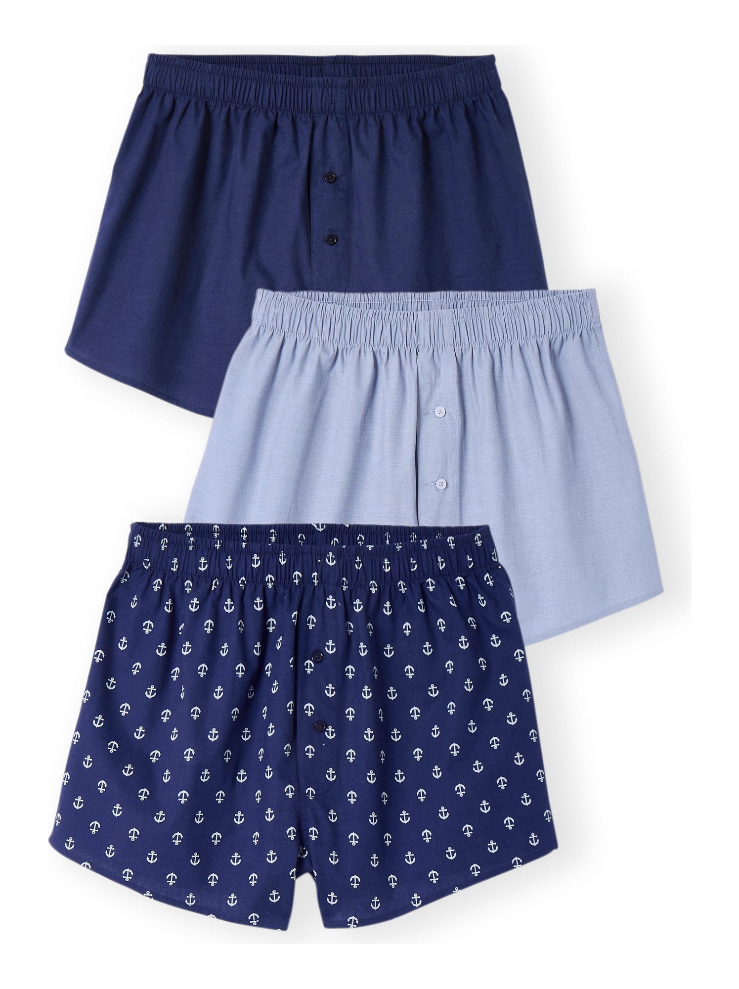 Lot de 3 caleçons ouverts pur coton - damart - Bleu