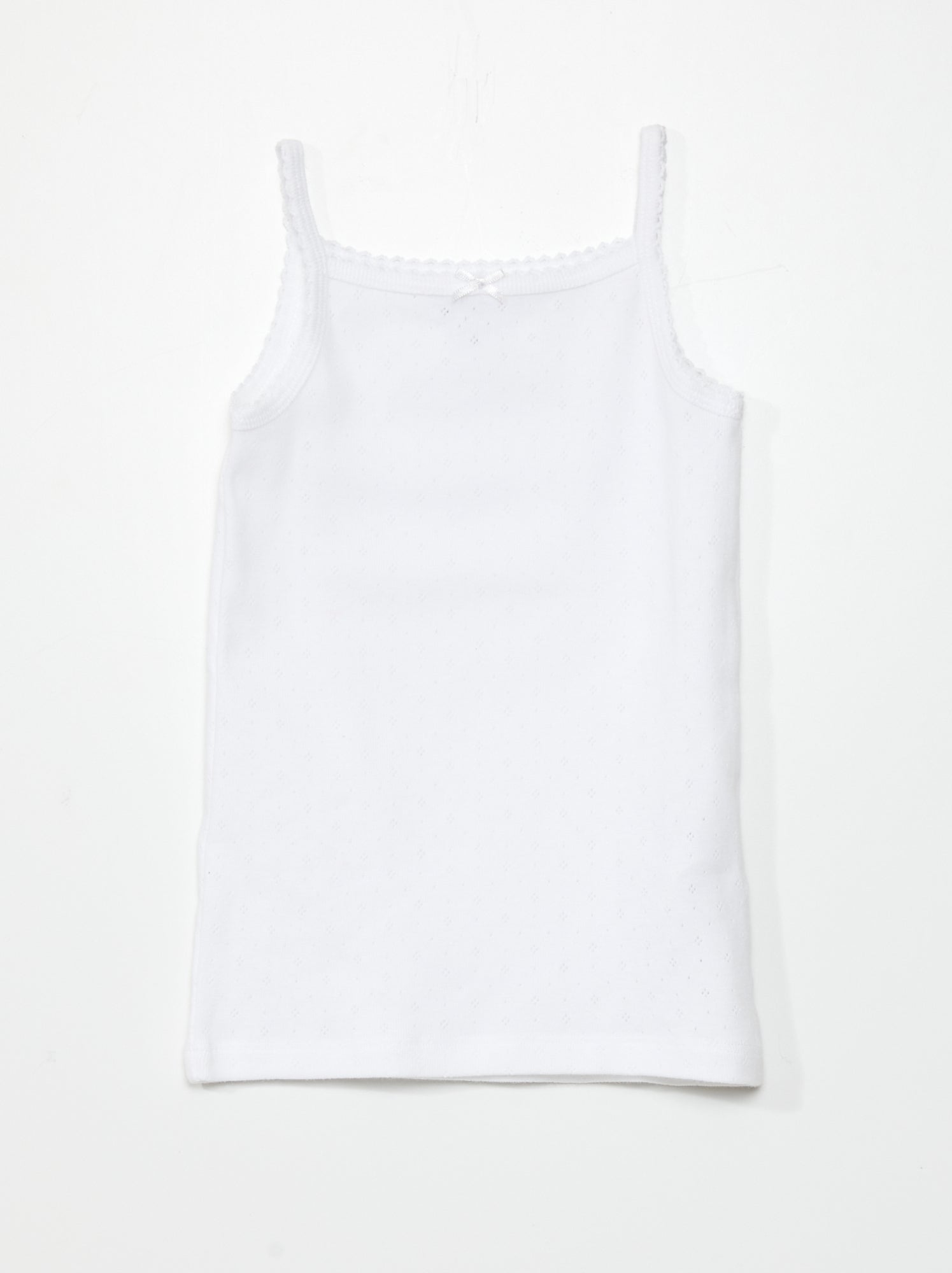 Lot de 3 débardeurs en maille pointelle - Blanc/gris