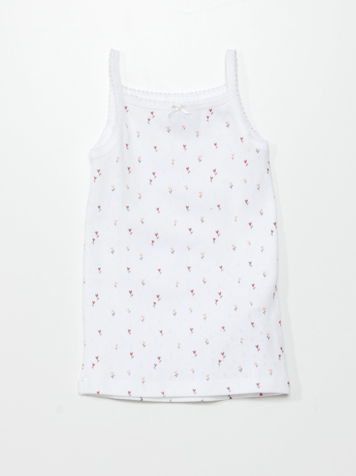 Lot de 3 débardeurs en maille pointelle - Blanc/gris