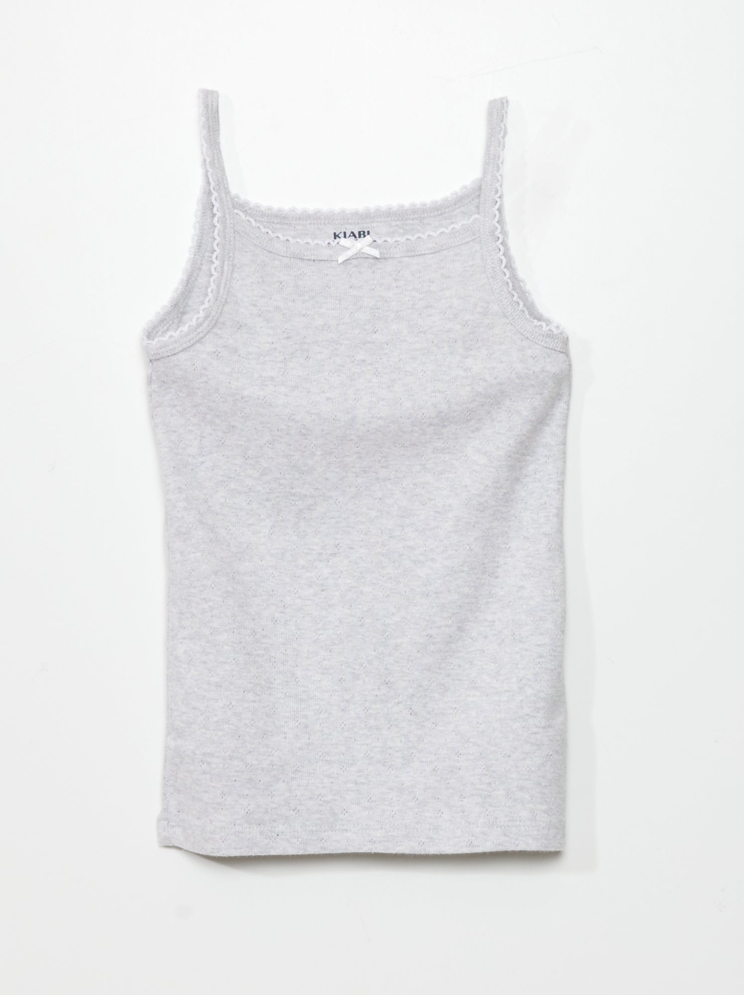 Lot de 3 débardeurs en maille pointelle - Blanc/gris