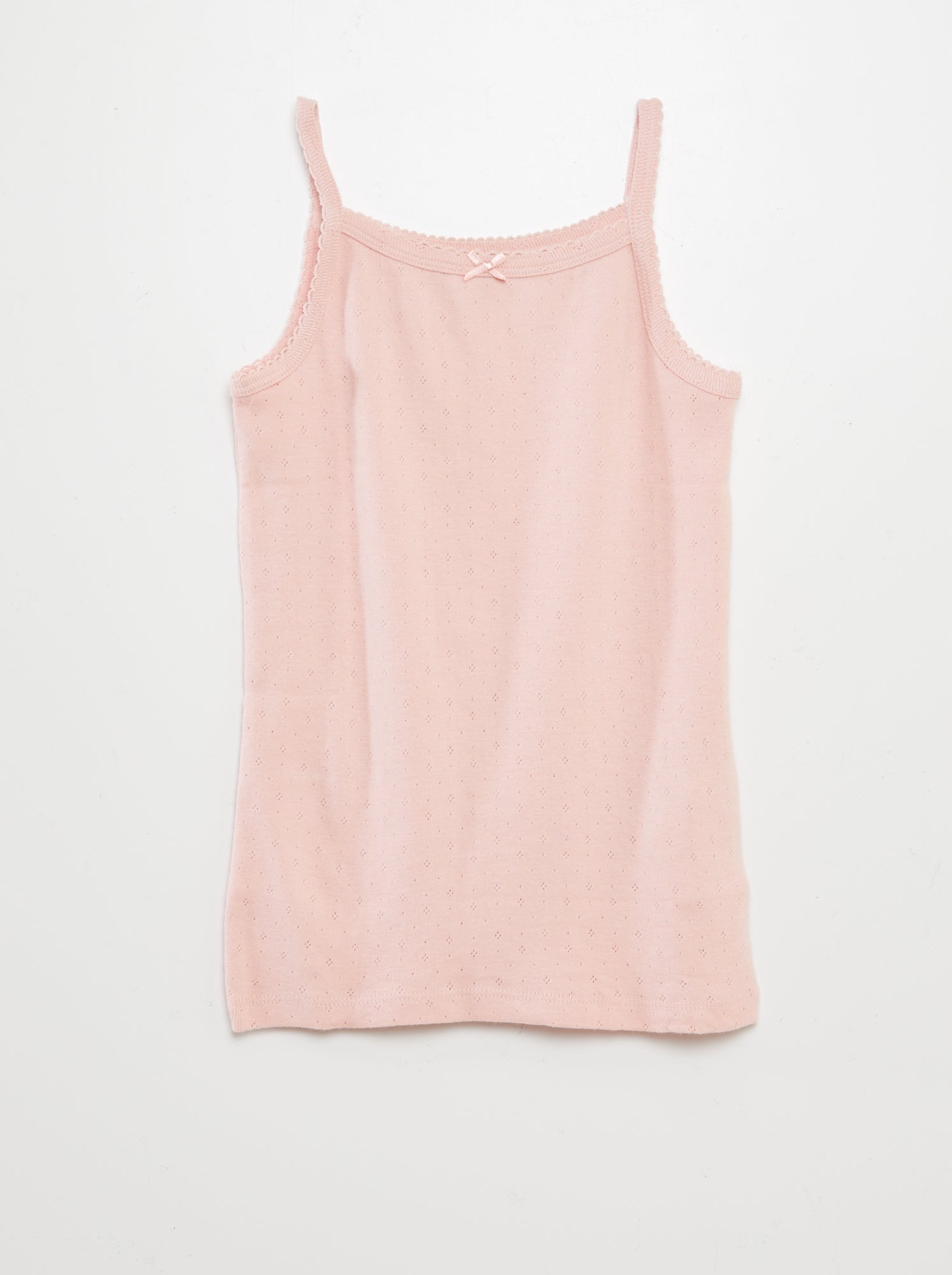 Lot de 3 débardeurs en maille pointelle - Rose