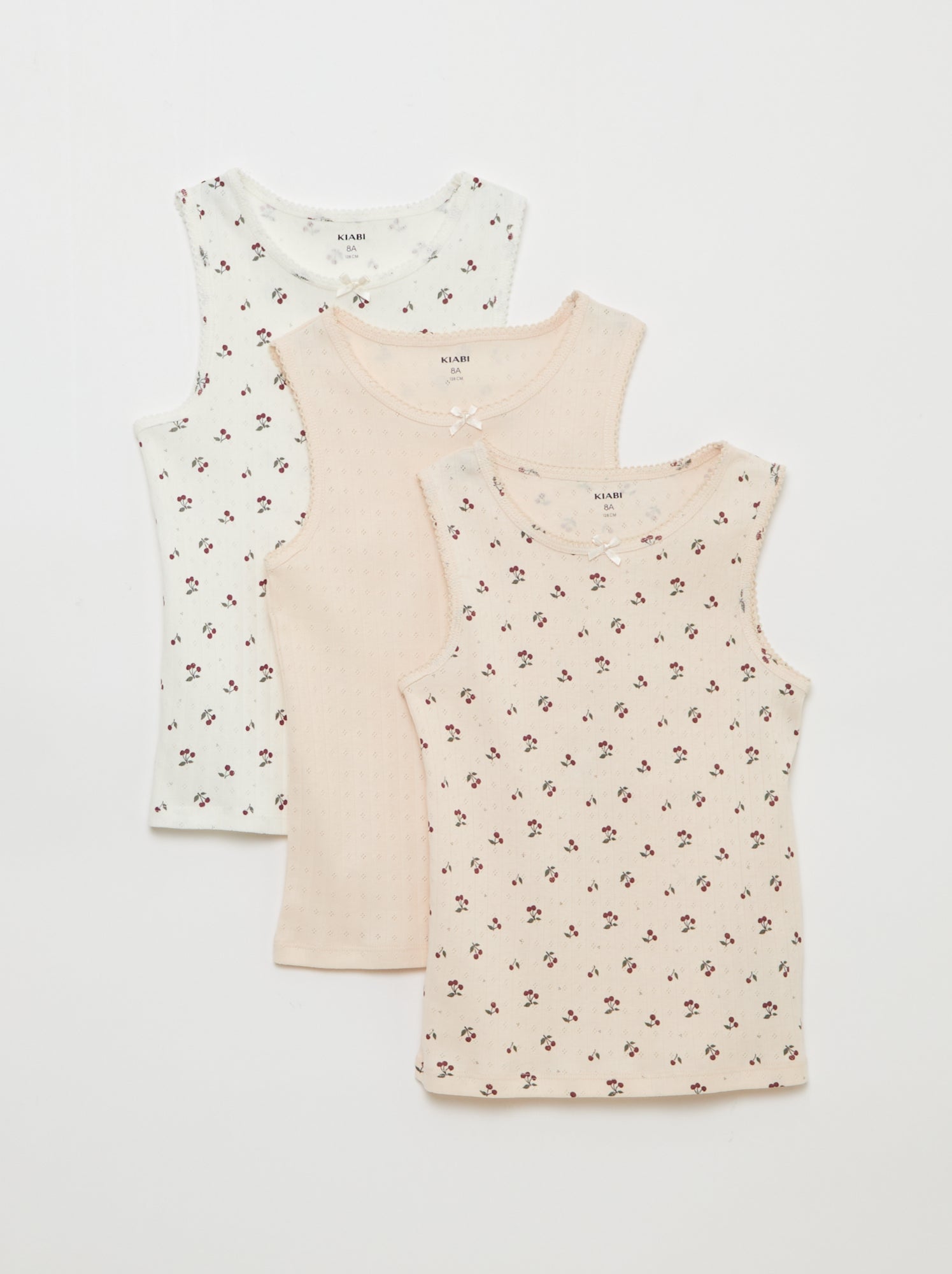Lot de 3 débardeurs en maille pointelle - Rose