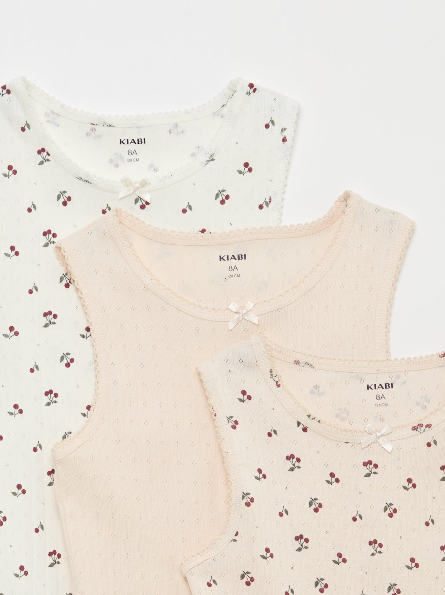 Lot de 3 débardeurs en maille pointelle - Rose