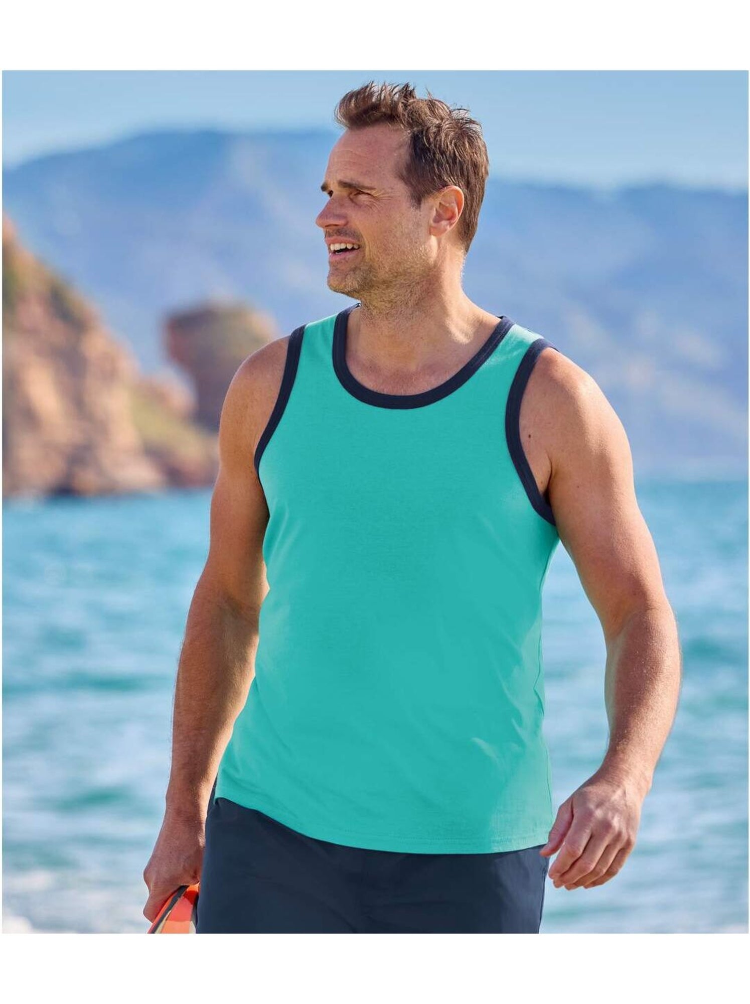 Le lot de 3 débardeurs  - atlas for men - Bleu Vert Bleu