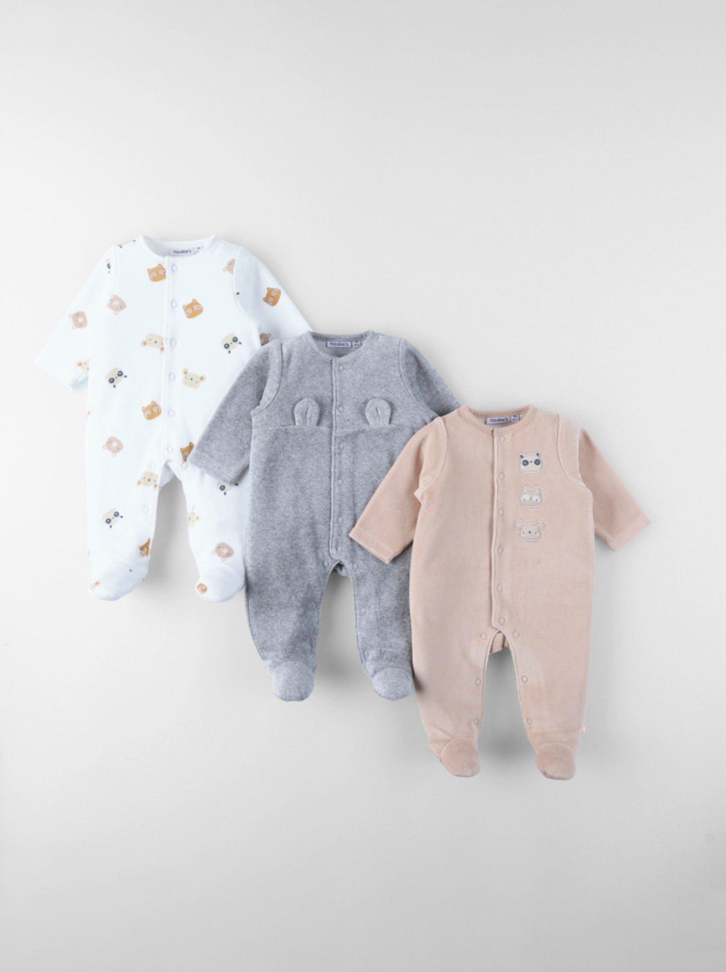 Lot de 3 Dors-bien en Velours Noukie's - Ecru