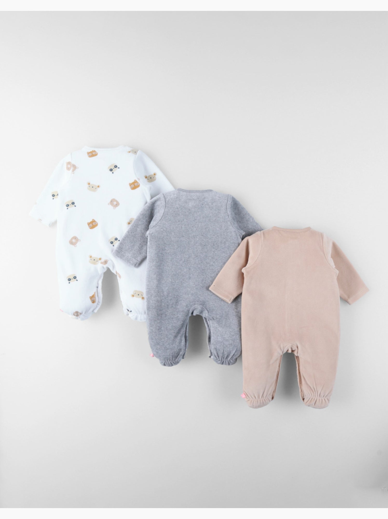 Lot de 3 Dors-bien en Velours Noukie's - Ecru